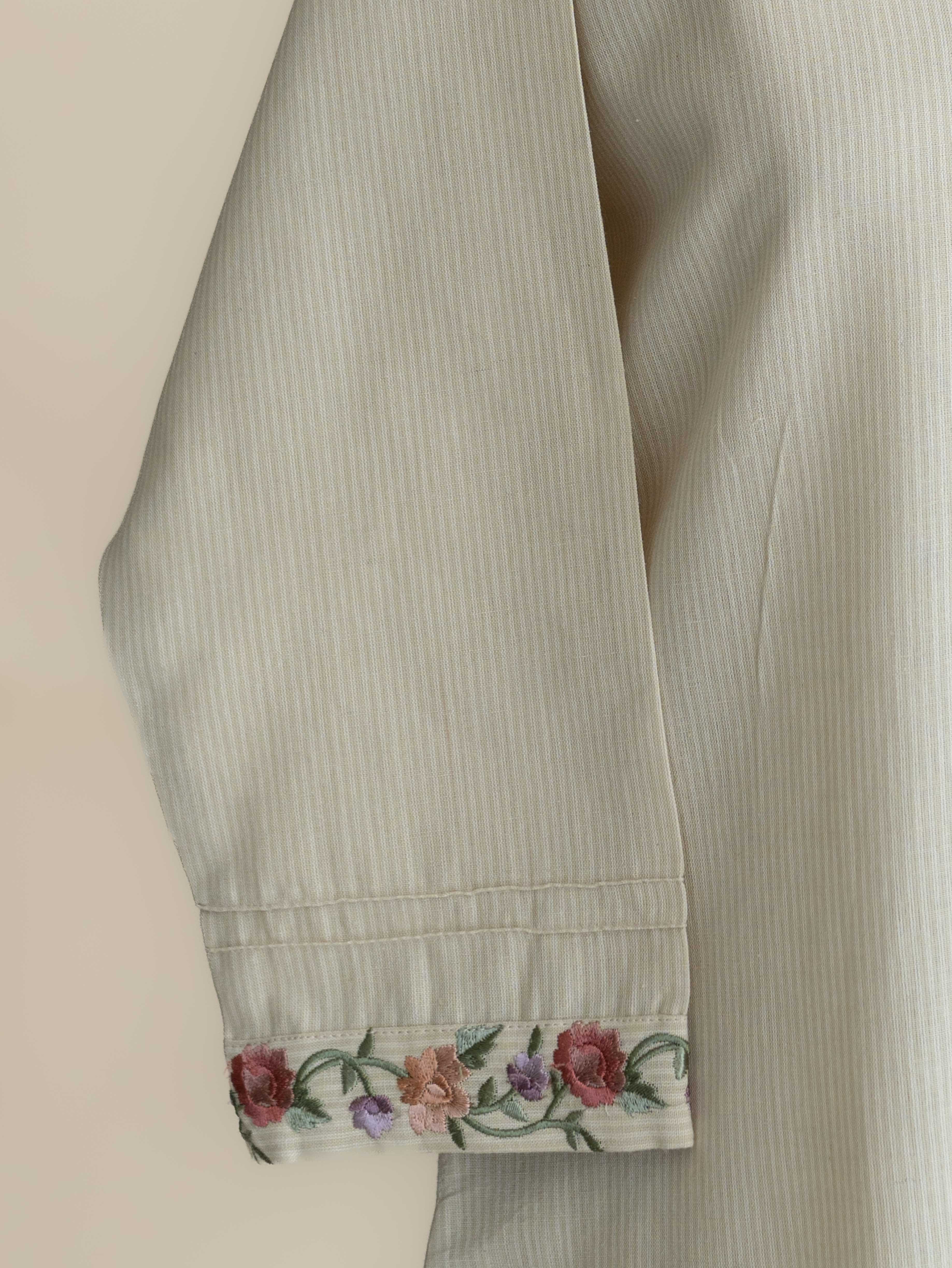 Yavni Cotton Handloom Embroidered Straight Kurta