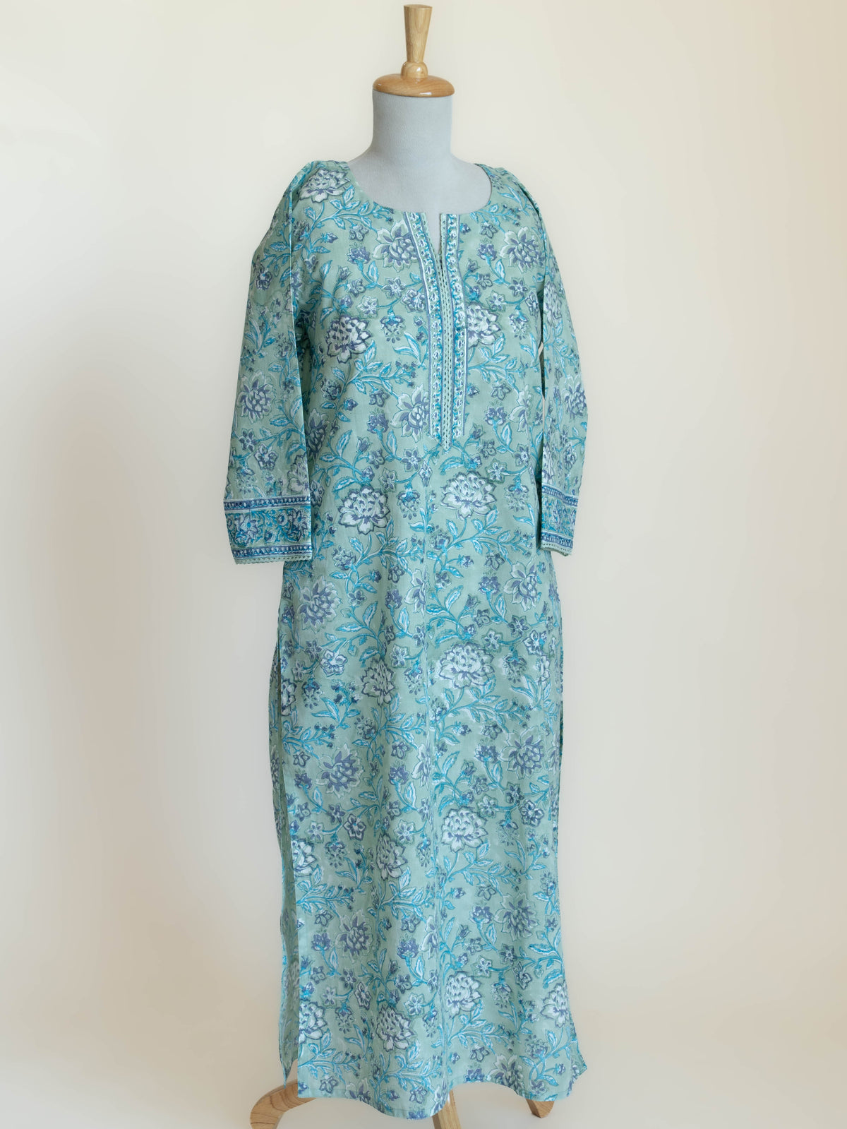 Marwa Cotton Block Printed Straight Suit Set