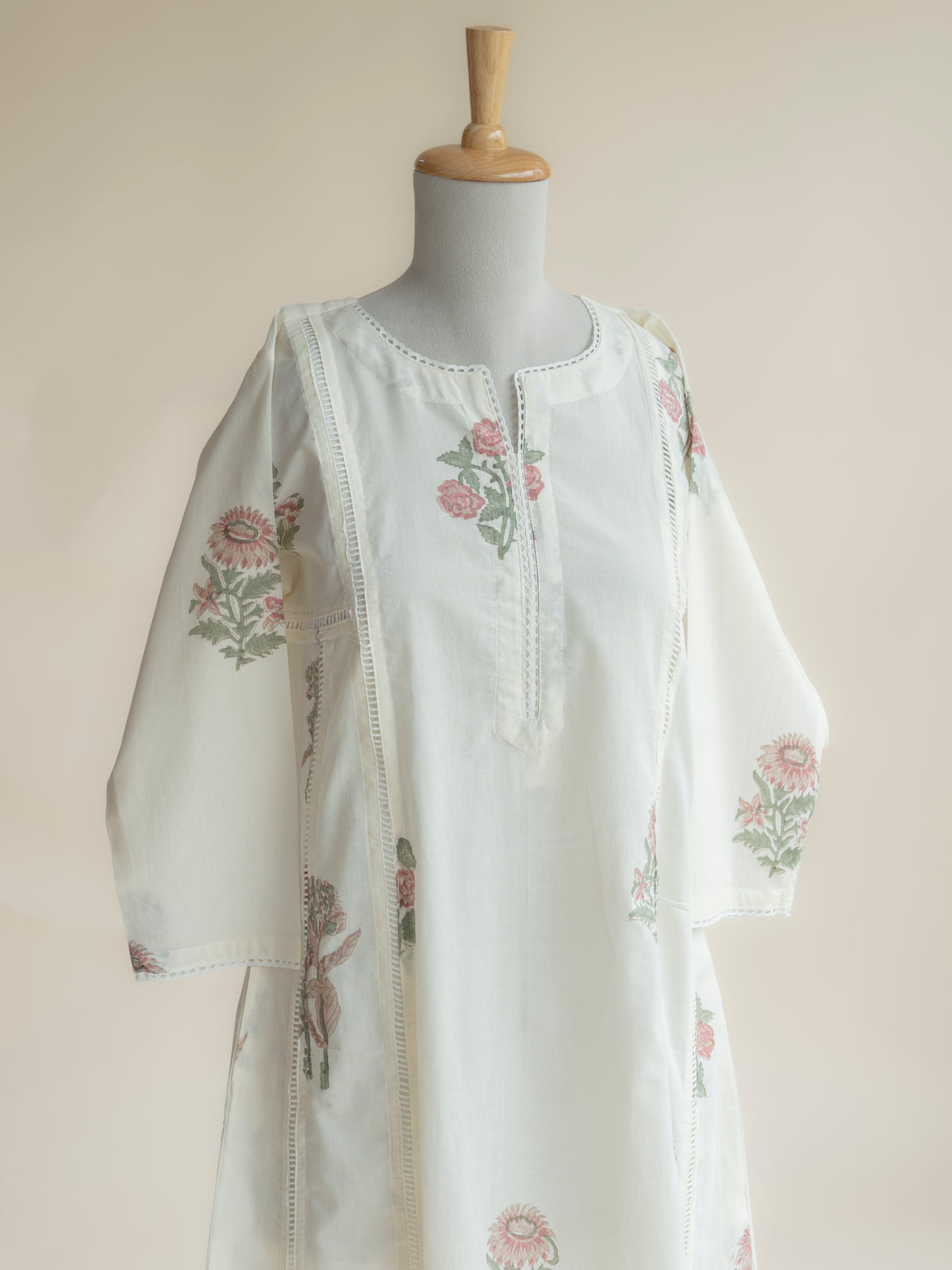 Simrat Cotton Block Printed A-Line Kurta