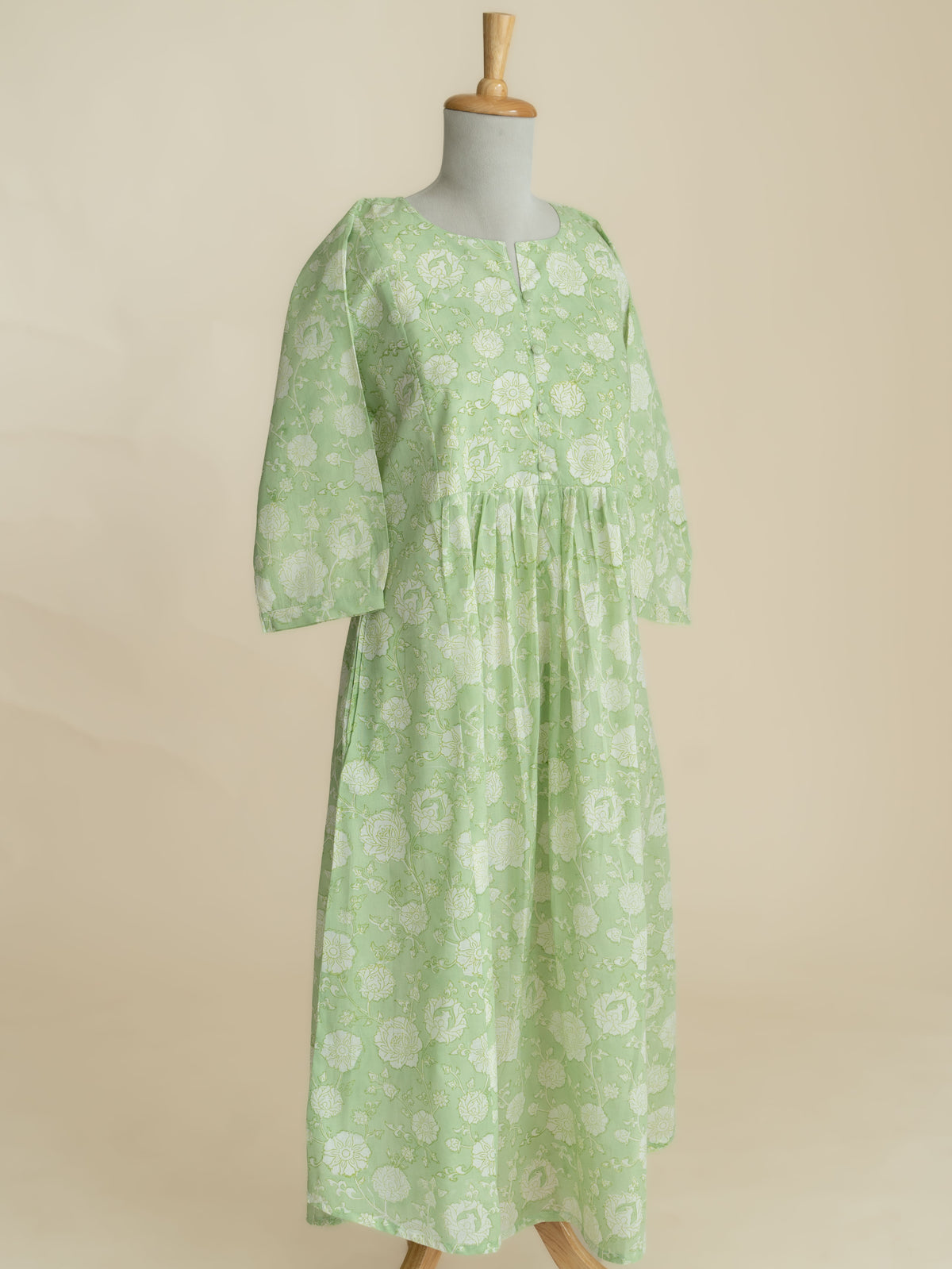 Neza Cotton Block Printed A Line Kurta