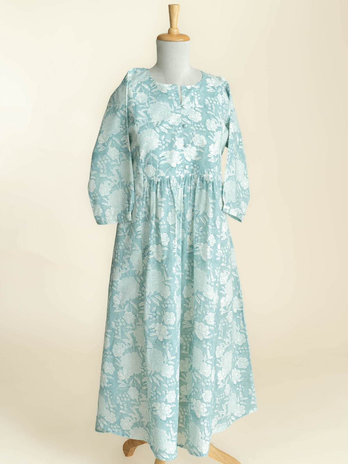 Renna Cotton Block Printed A Line Kurta