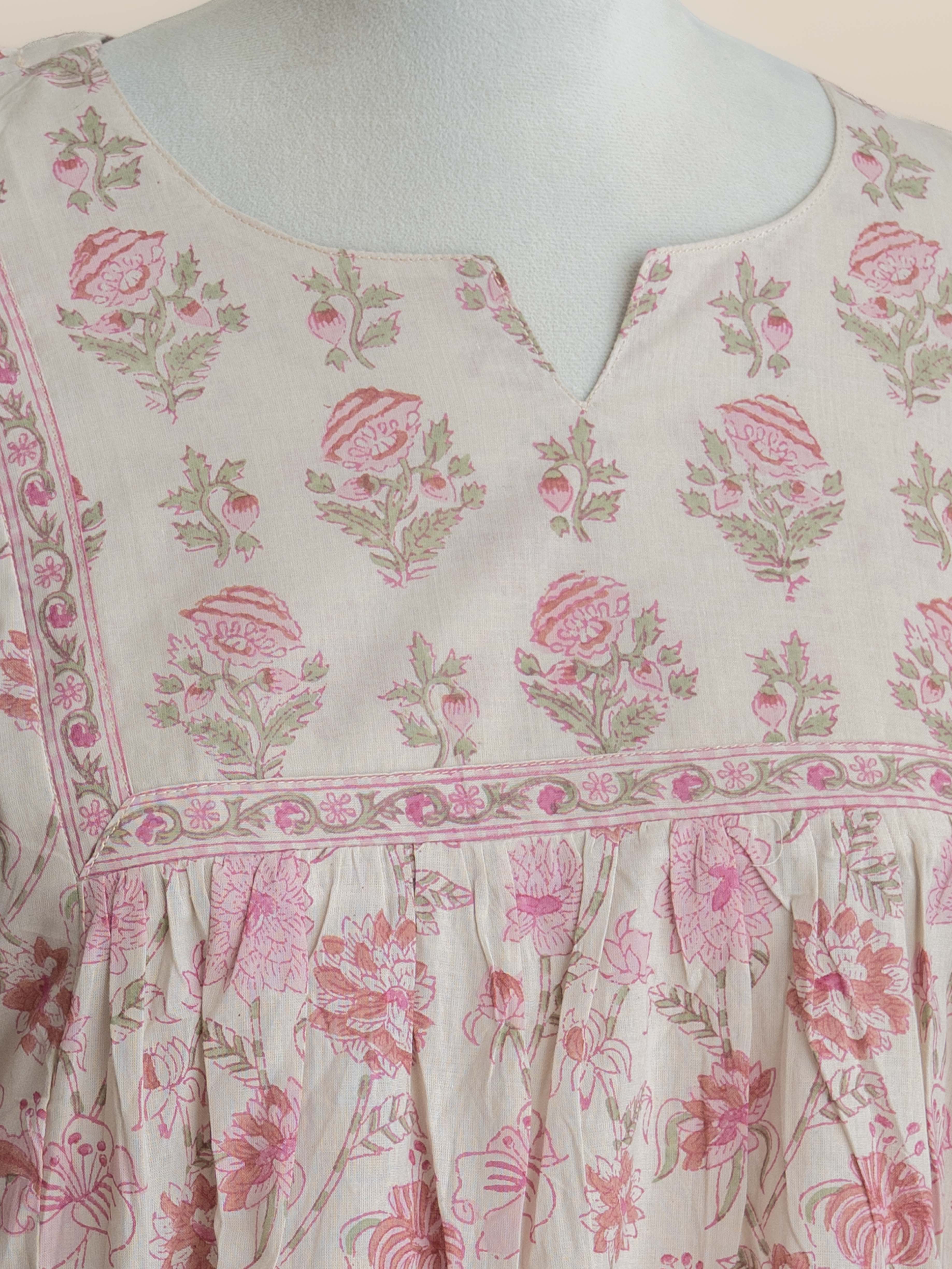 Aamiya Cotton Block Printed A-Line Kurta