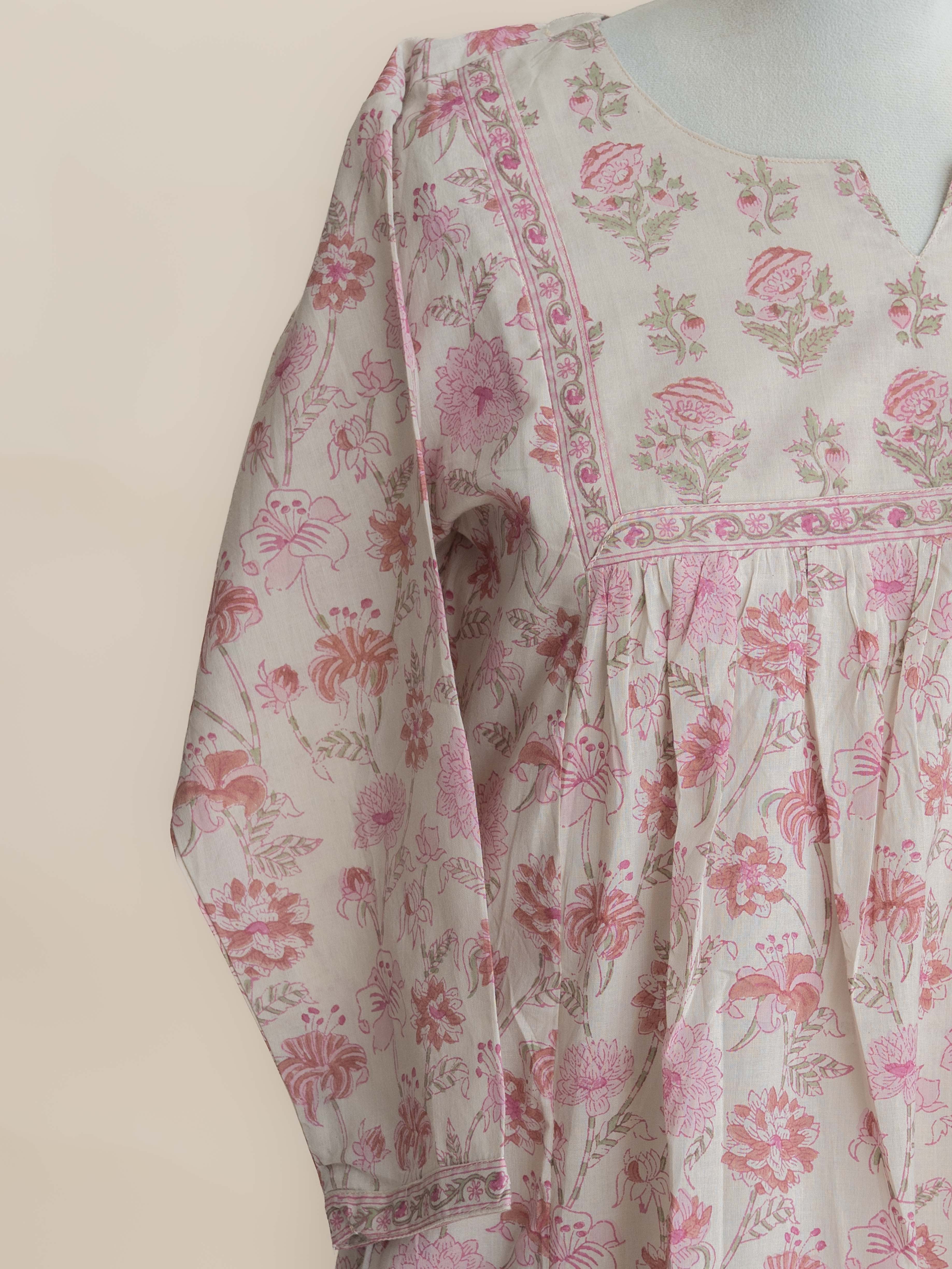 Aamiya Cotton Block Printed A-Line Kurta