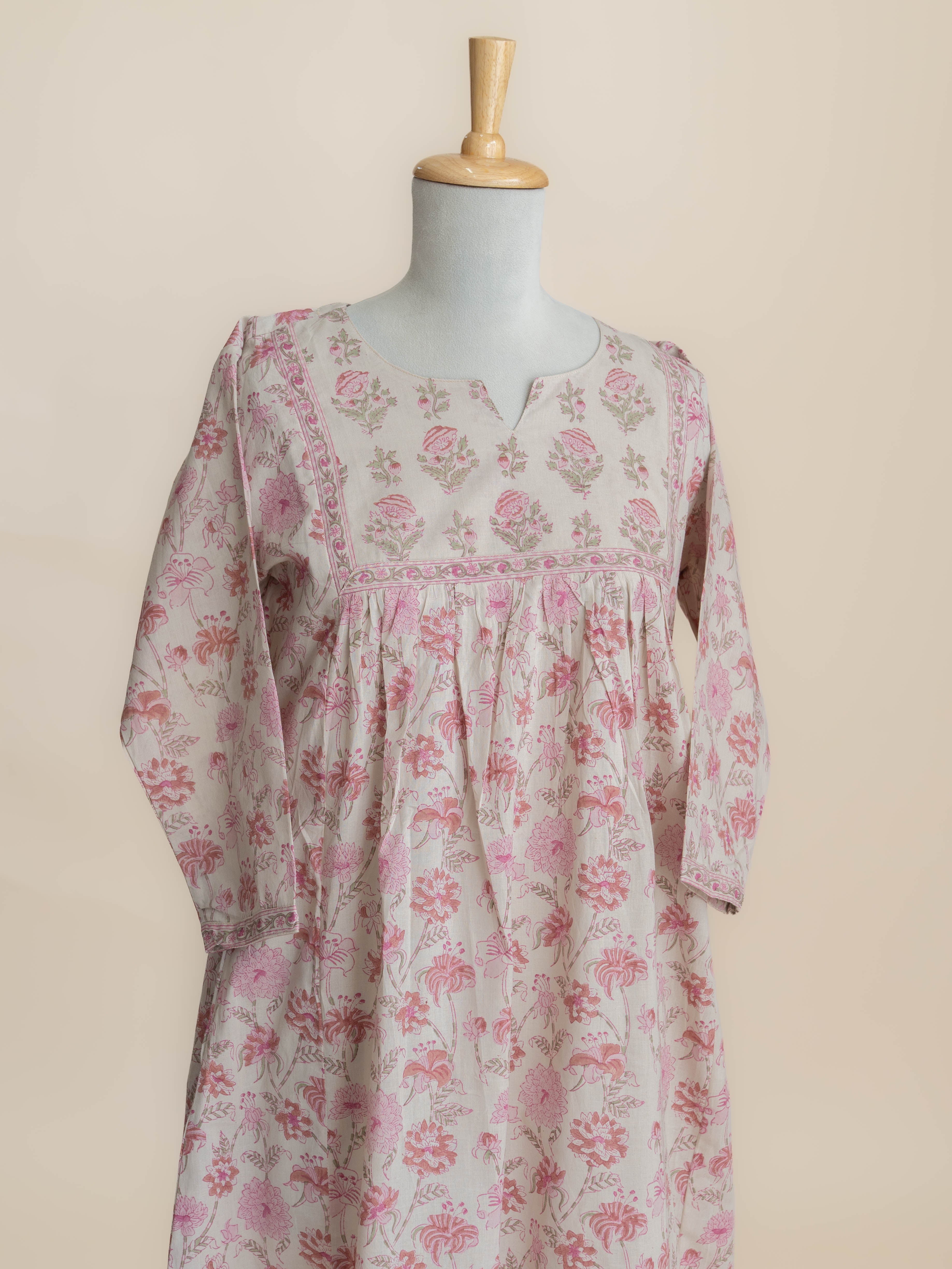 Aamiya Cotton Block Printed A-Line Kurta