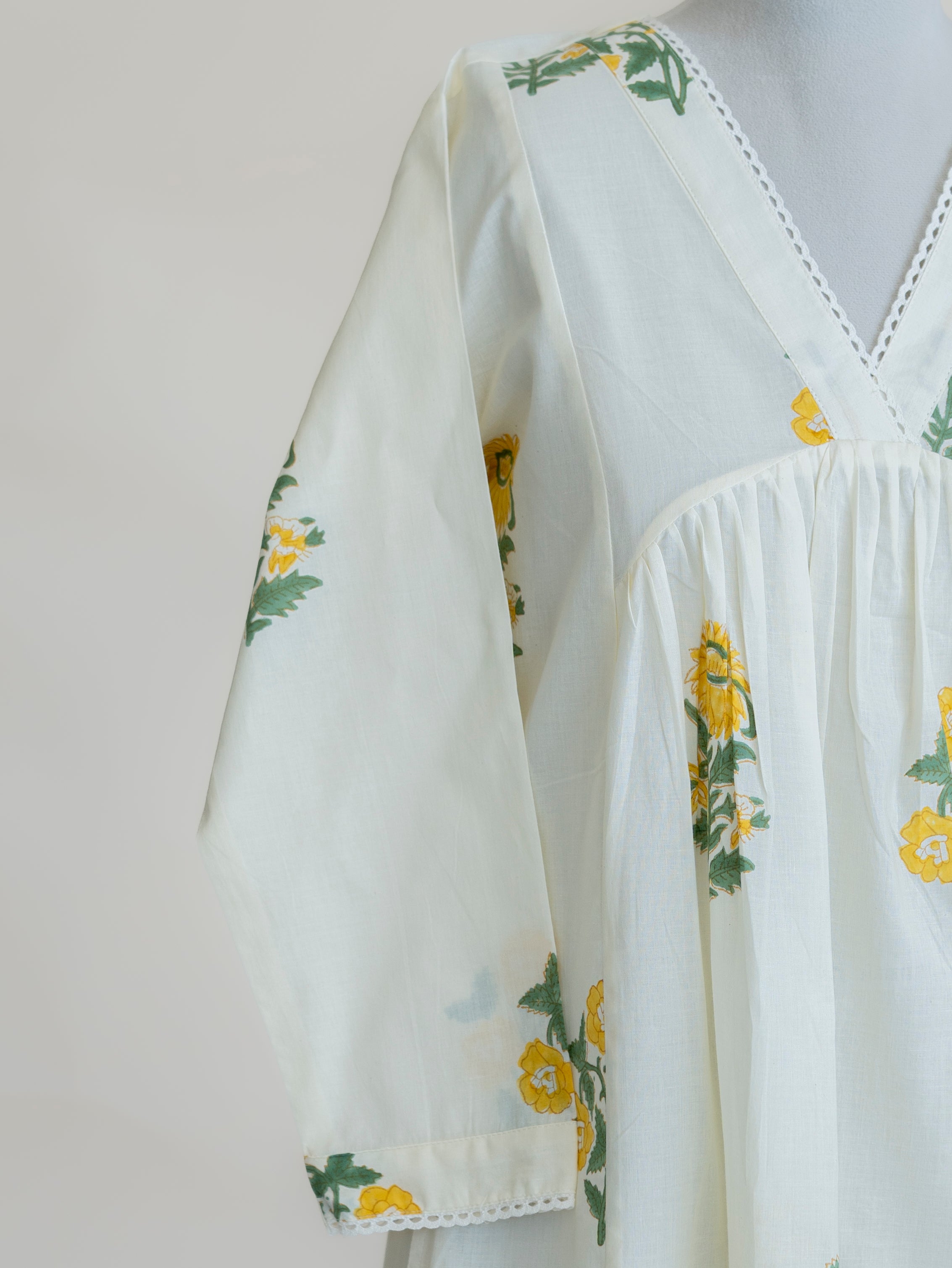 Lisha Cotton Block Printed A-Line Suit Set