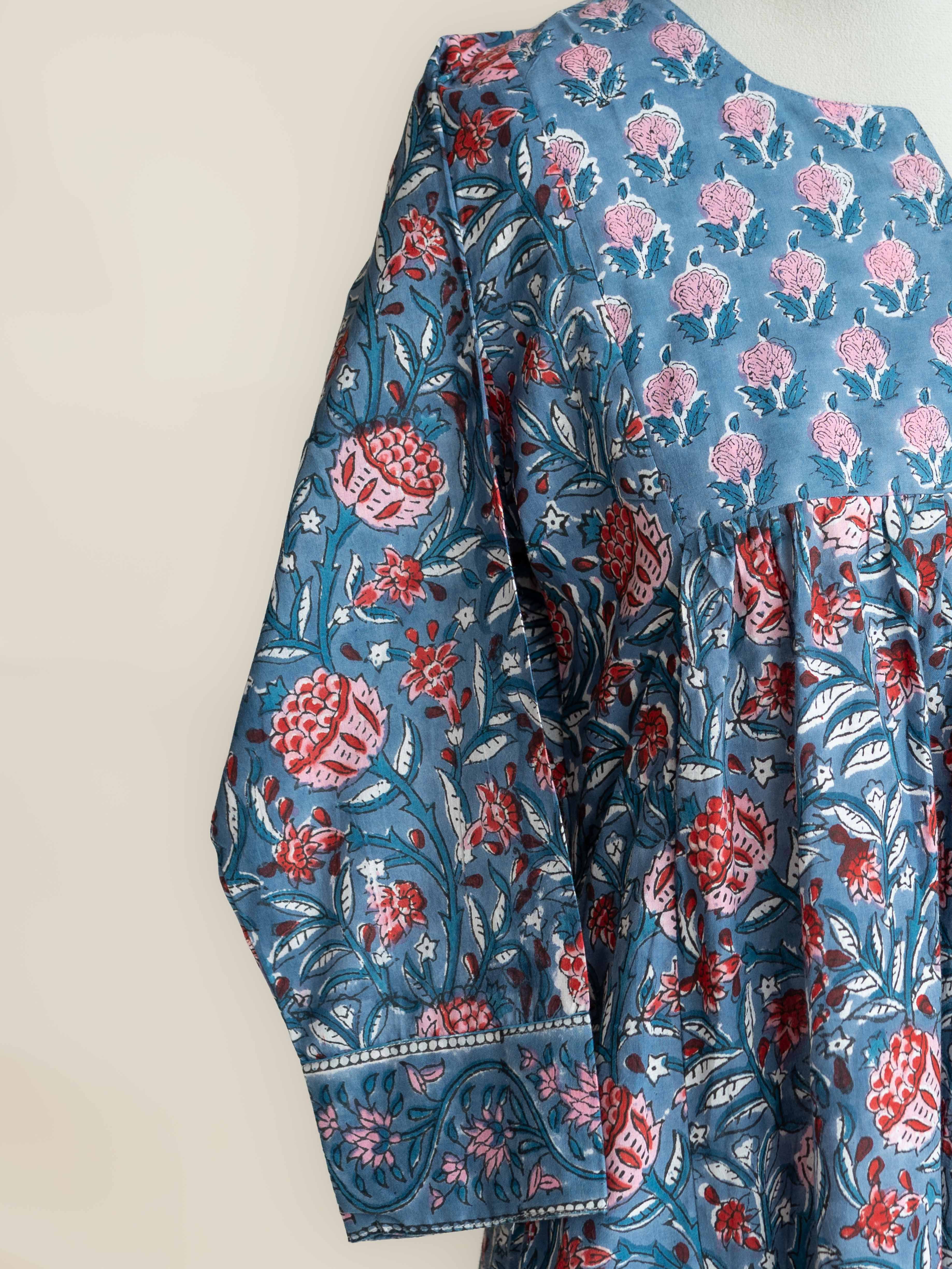 Raeza Cotton Block Printed A-Line Kurta