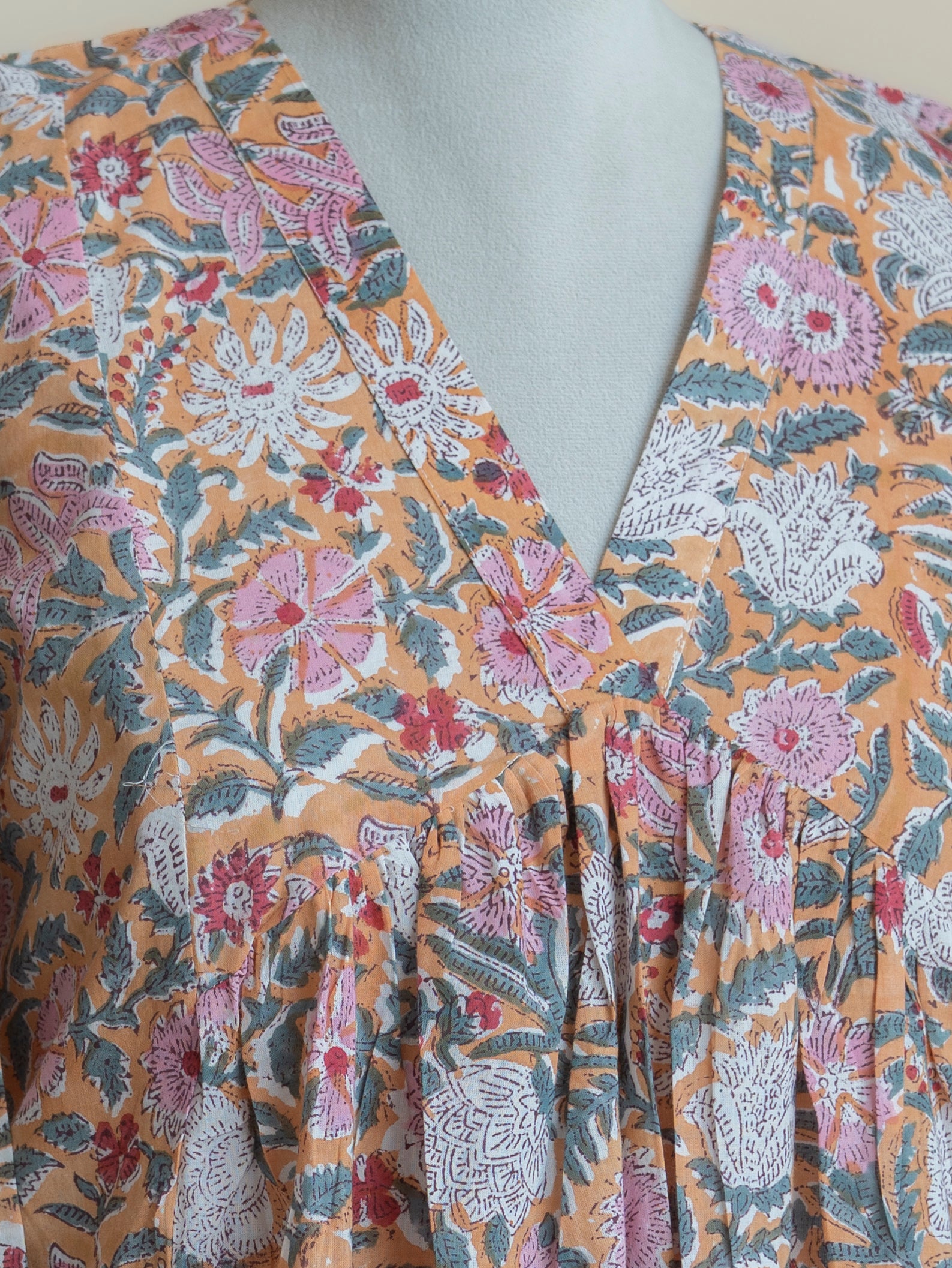 Soreya Cotton Block Printed A-Line Kurta