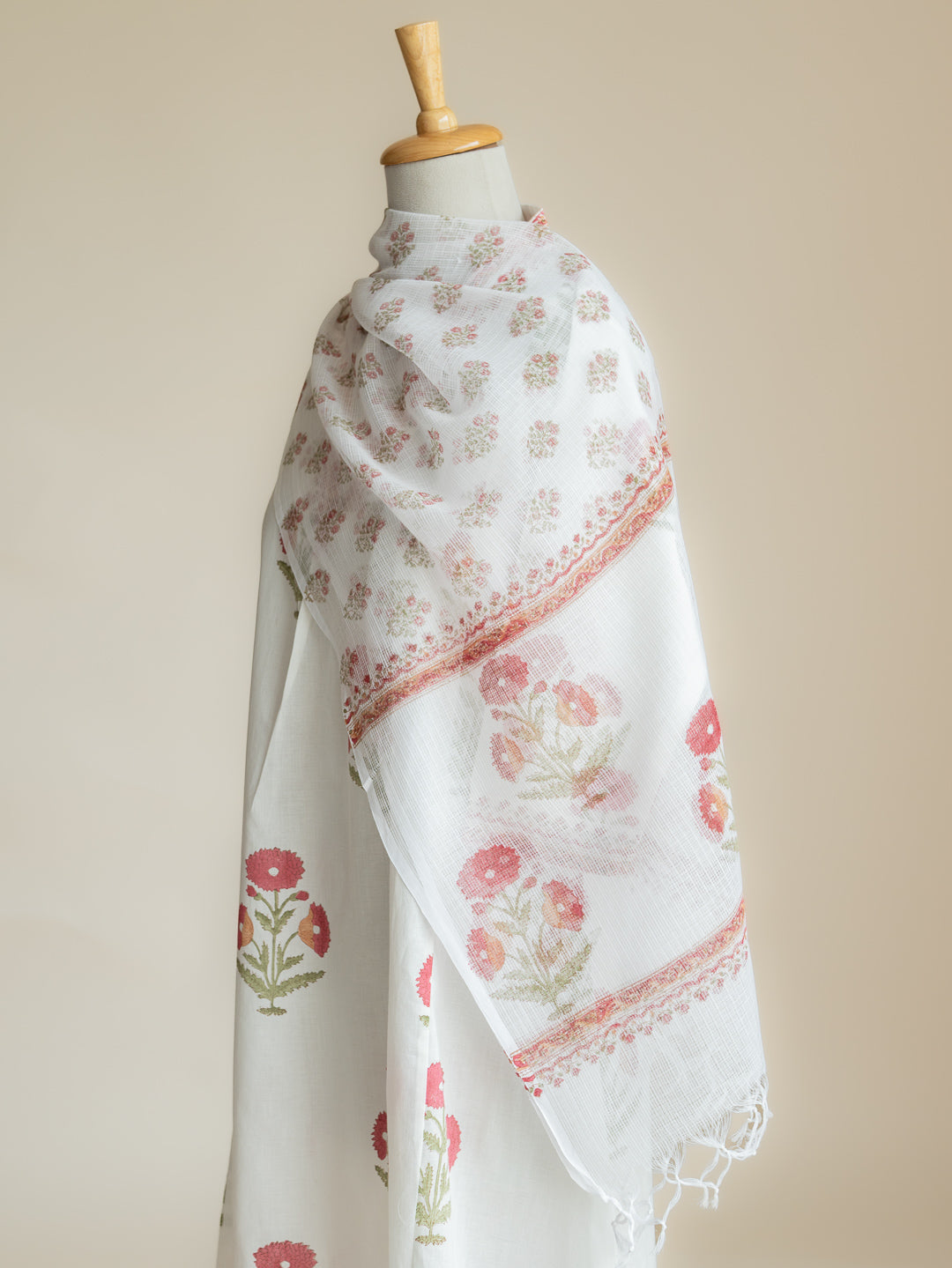 Zuneera Cotton Block Printed A-Line Suit Set