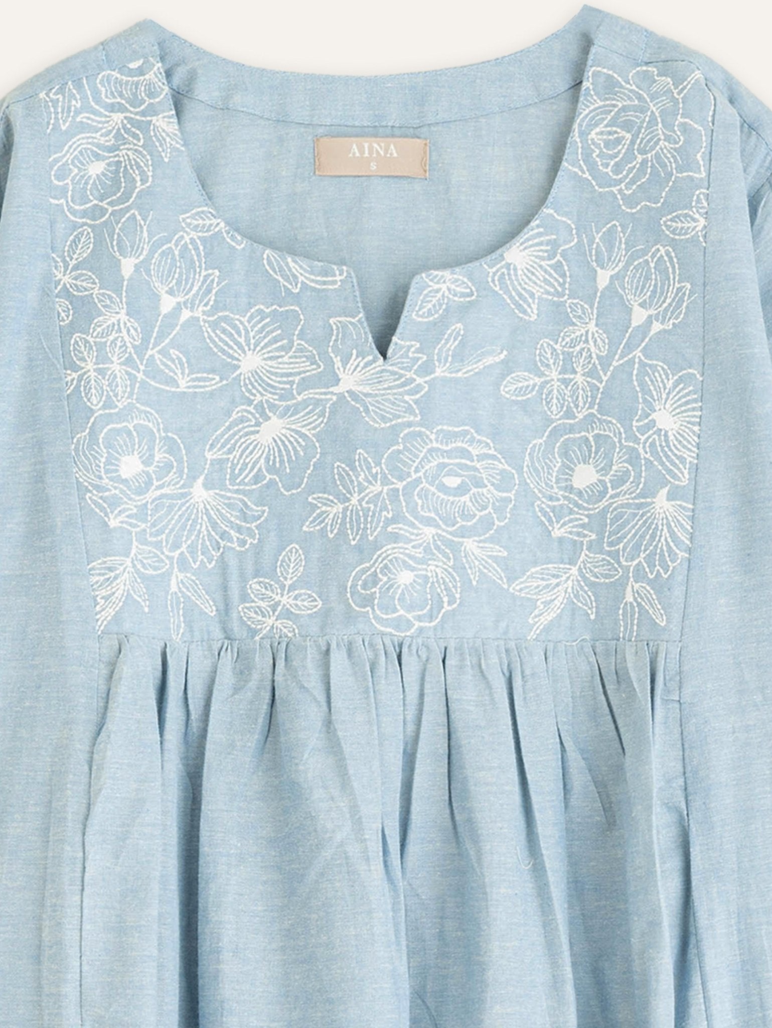 Aadhya Cotton Handloom Embroidered A - Line Kurta - AINA