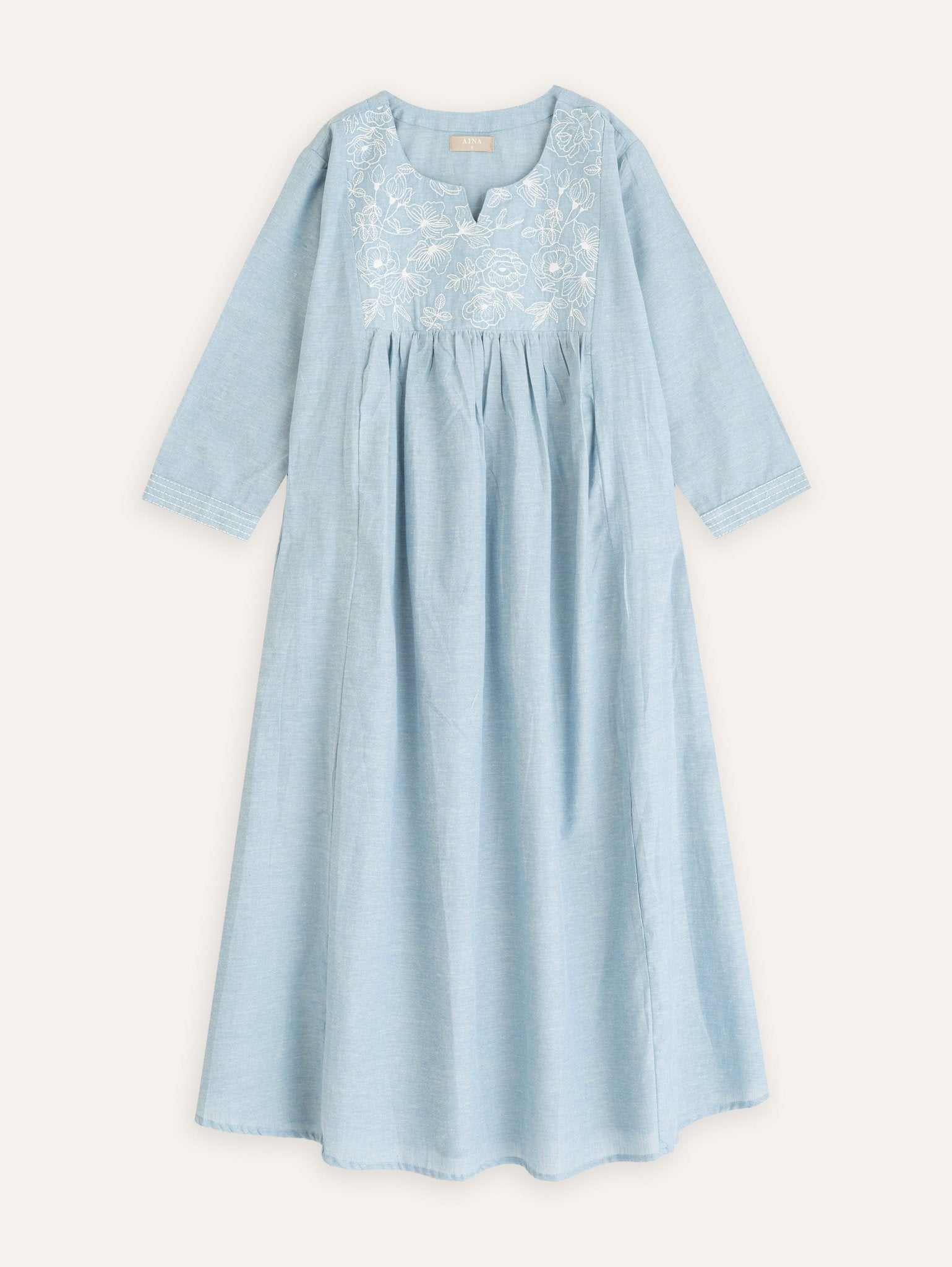 Aadhya Cotton Handloom Embroidered A - Line Kurta - AINA