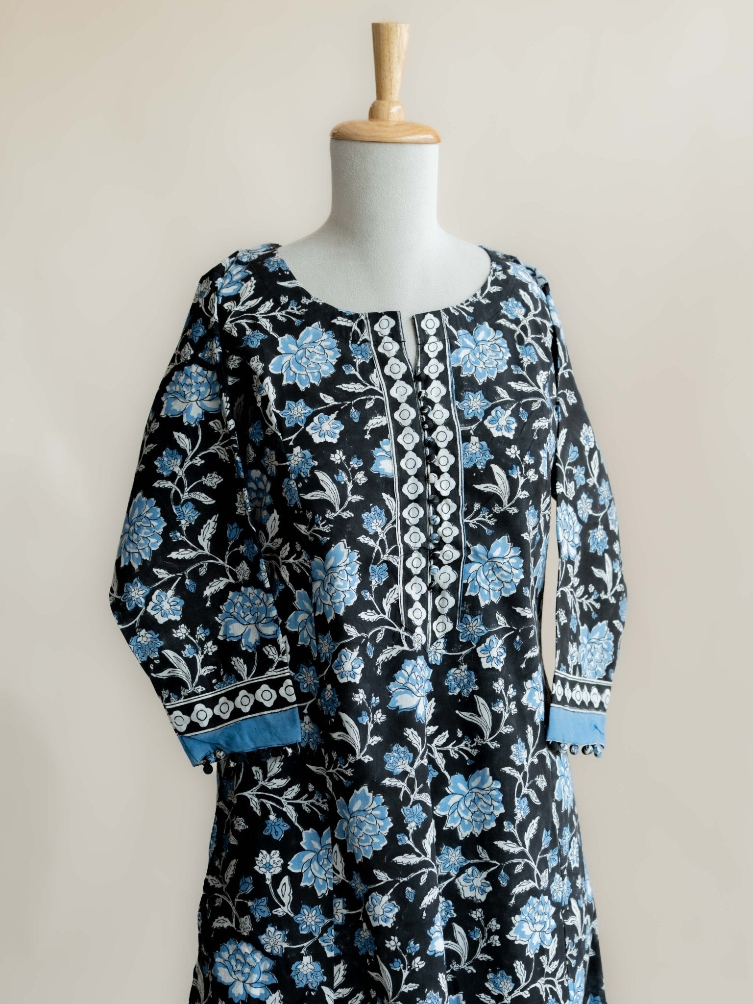 Aarabhi Cotton Block Printed A - Line Kurta - AINA