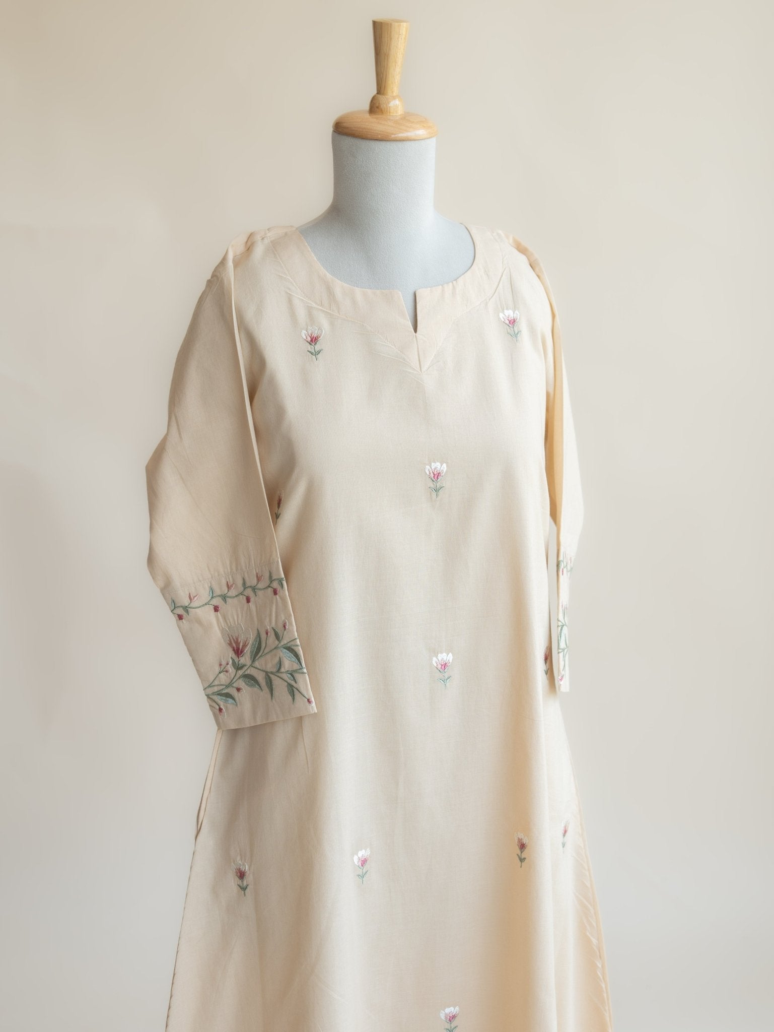 Aaradhya Cotton Embroidered A - Line Kurta - AINA