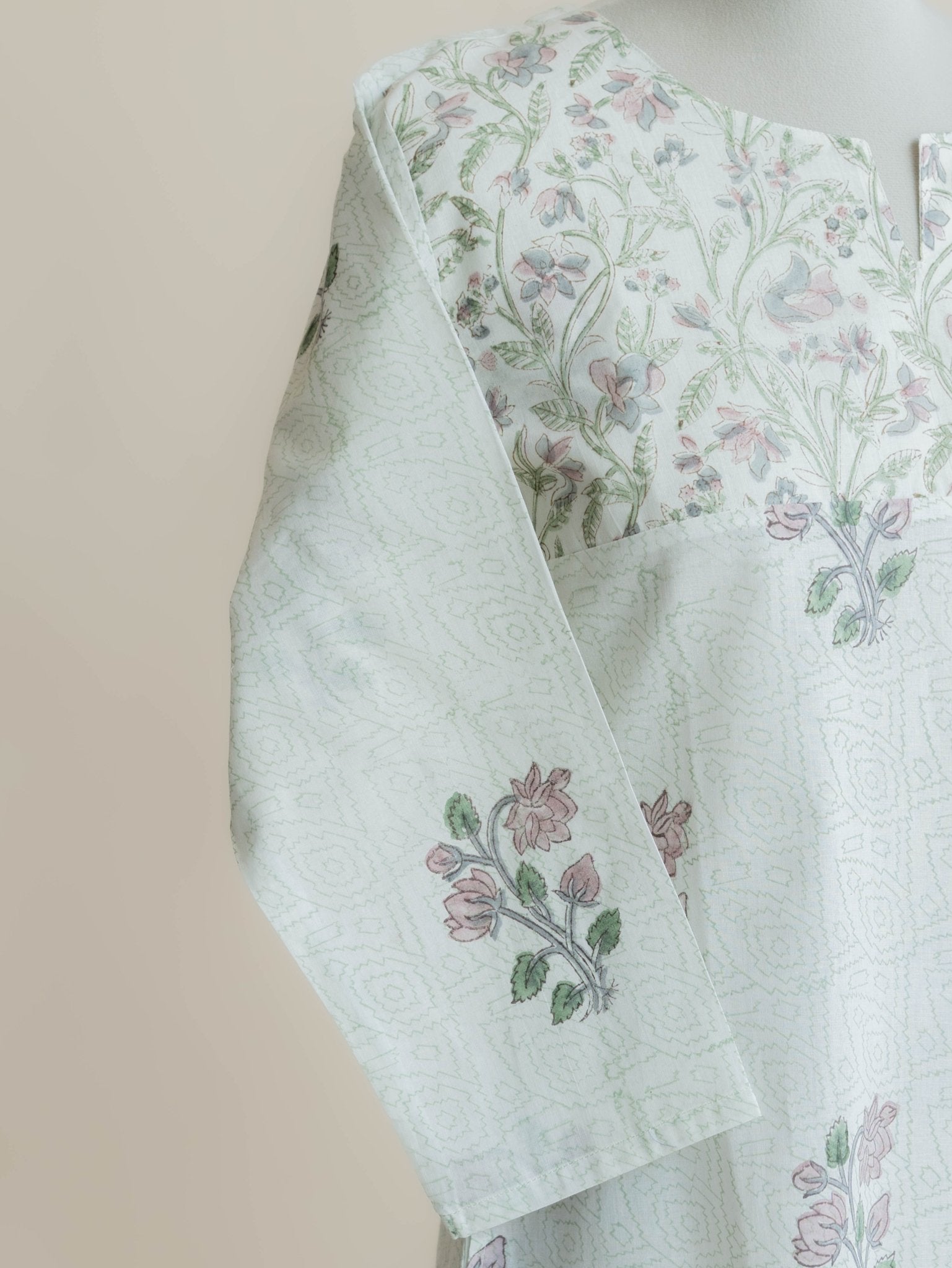 Aashini Cotton Block Printed Straight Kurta - AINA