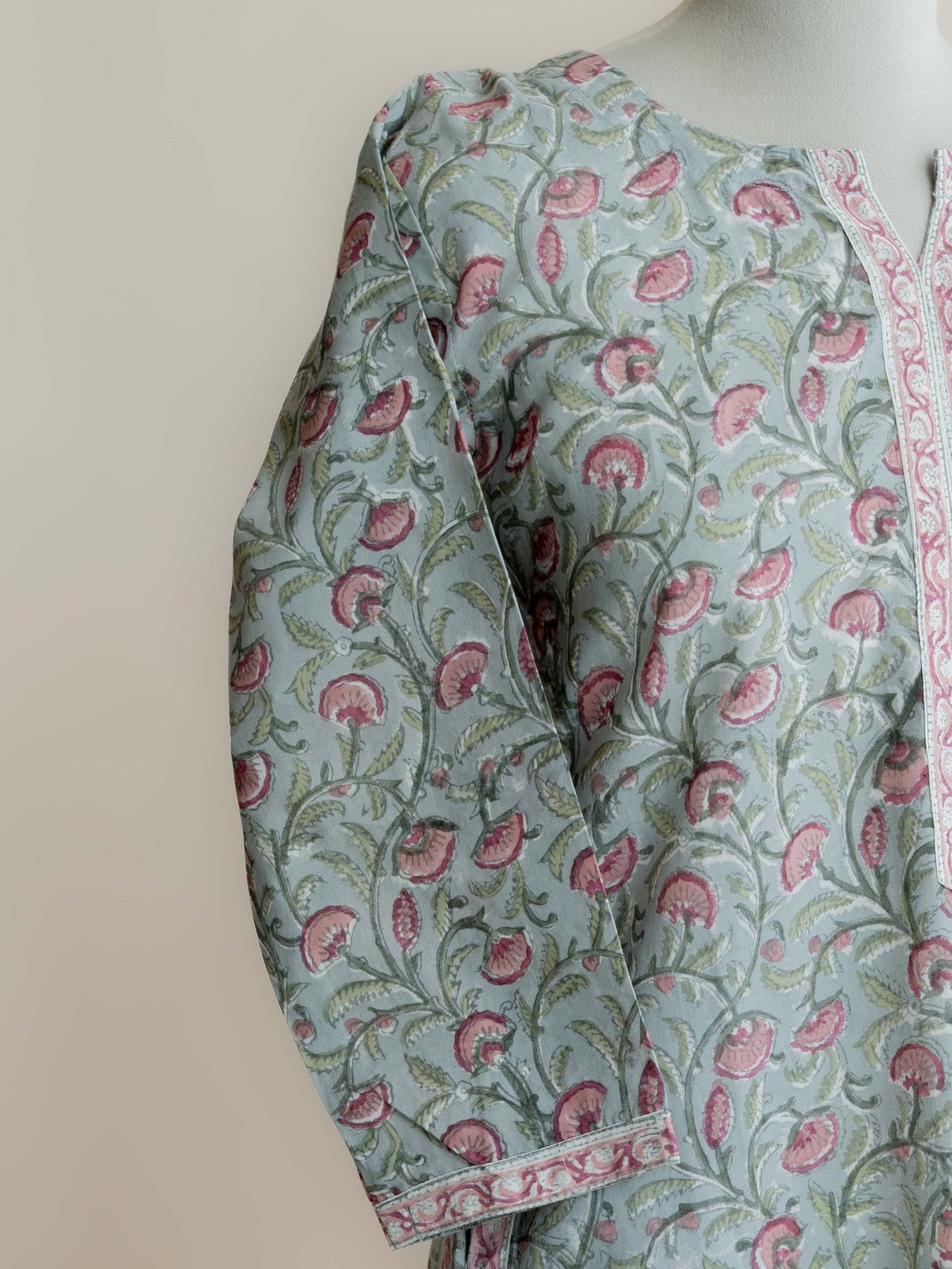 Aashna Cotton Block Printed Straight Kurta - AINA