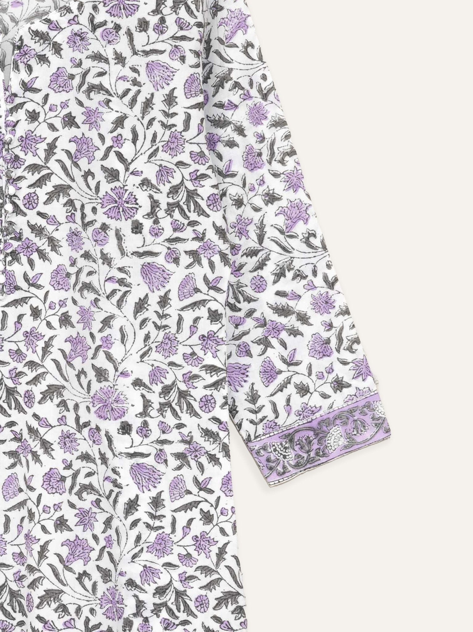 Abirami Cotton Block Printed Straight Kurta - AINA