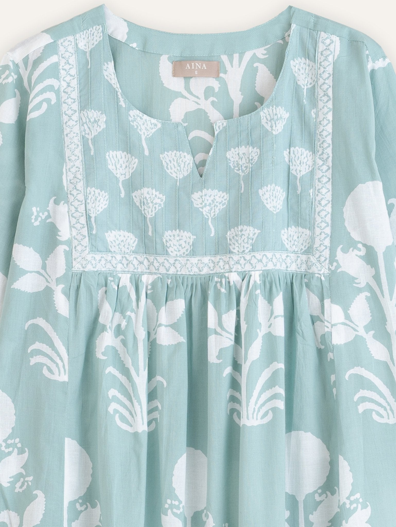 Adila Cotton Block Printed A - Line Kurta - AINA