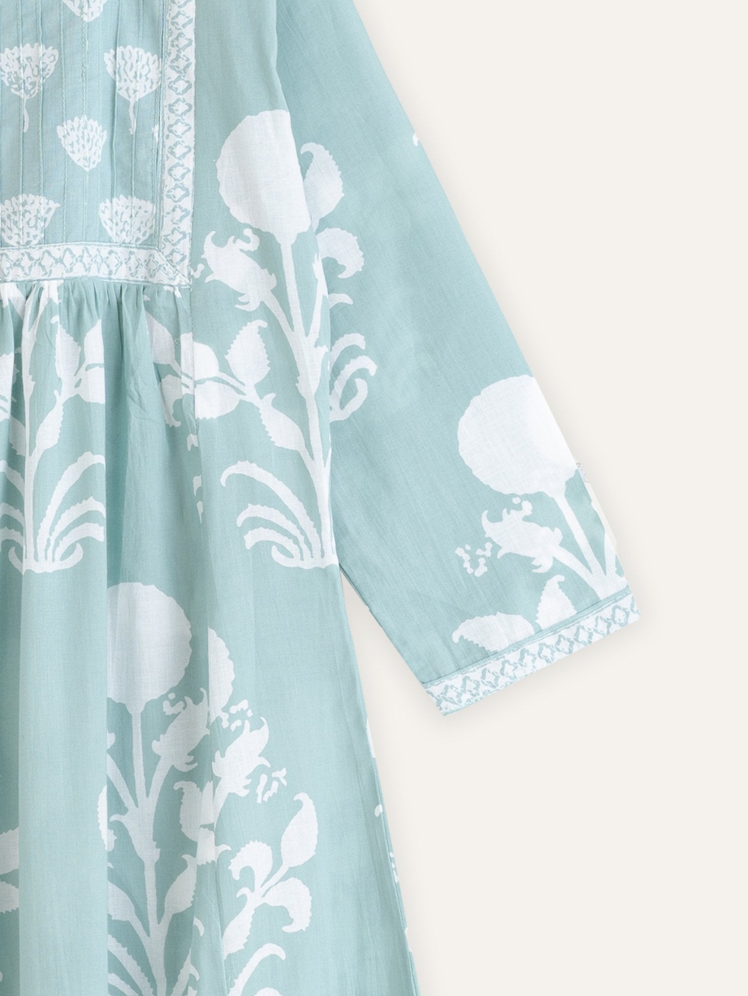 Adila Cotton Block Printed A - Line Kurta - AINA