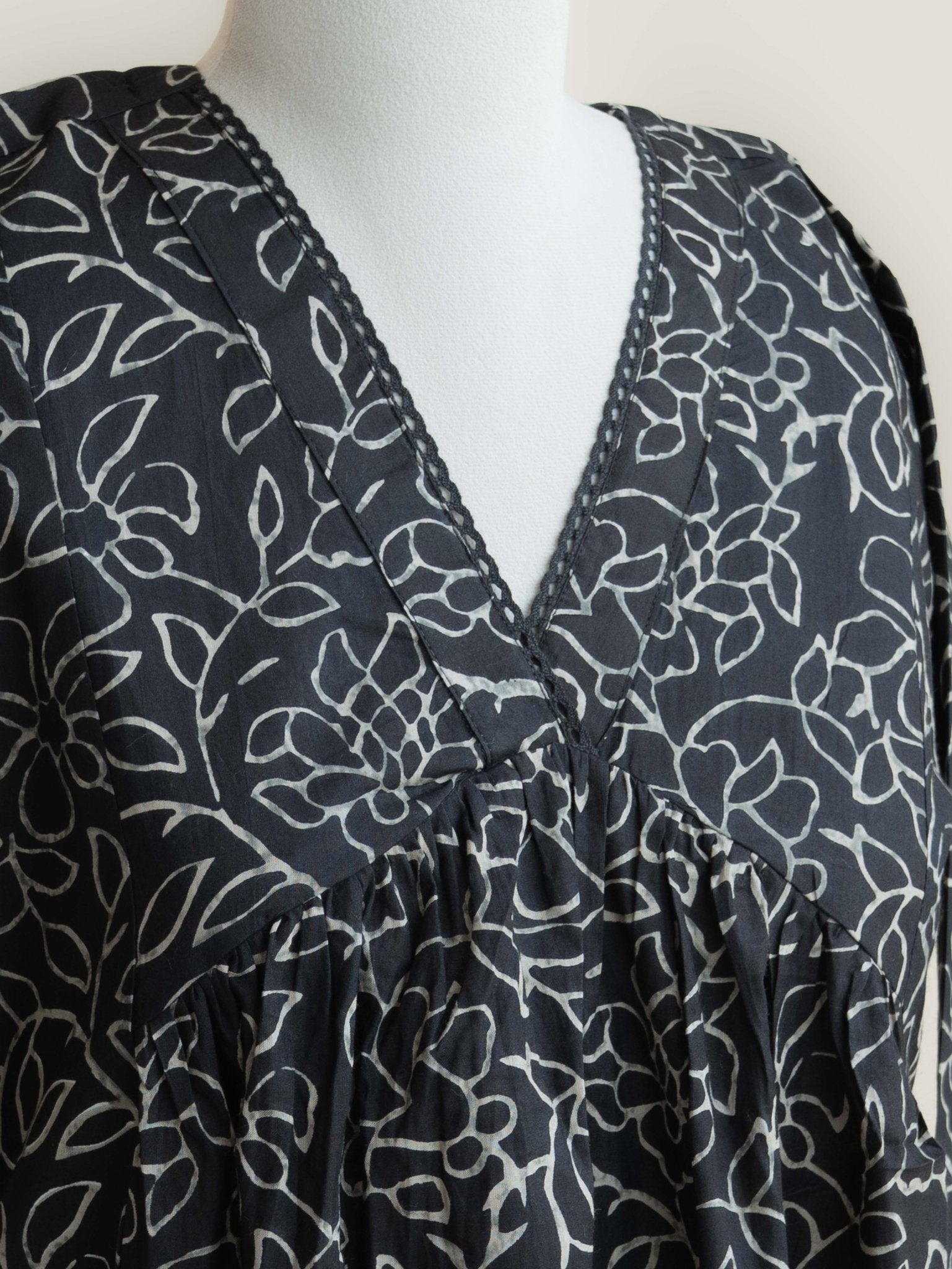 Aditi Cotton Block Printed A - Line Kurta - AINA