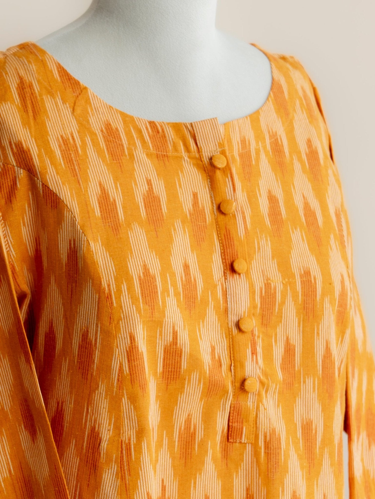 Aditya Cotton Ikkat A - Line Kurta - AINA