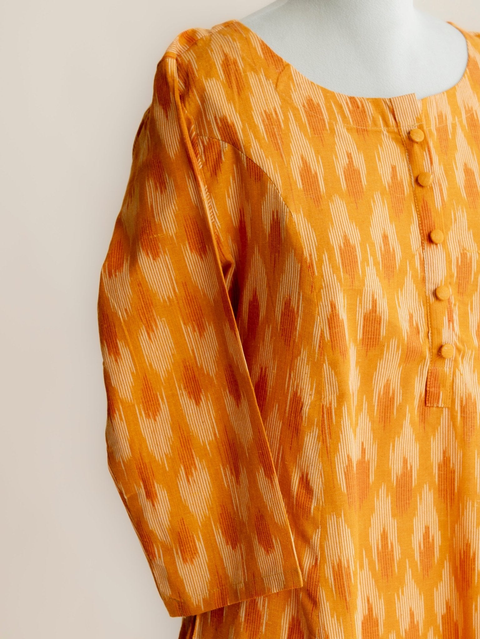 Aditya Cotton Ikkat A - Line Kurta - AINA