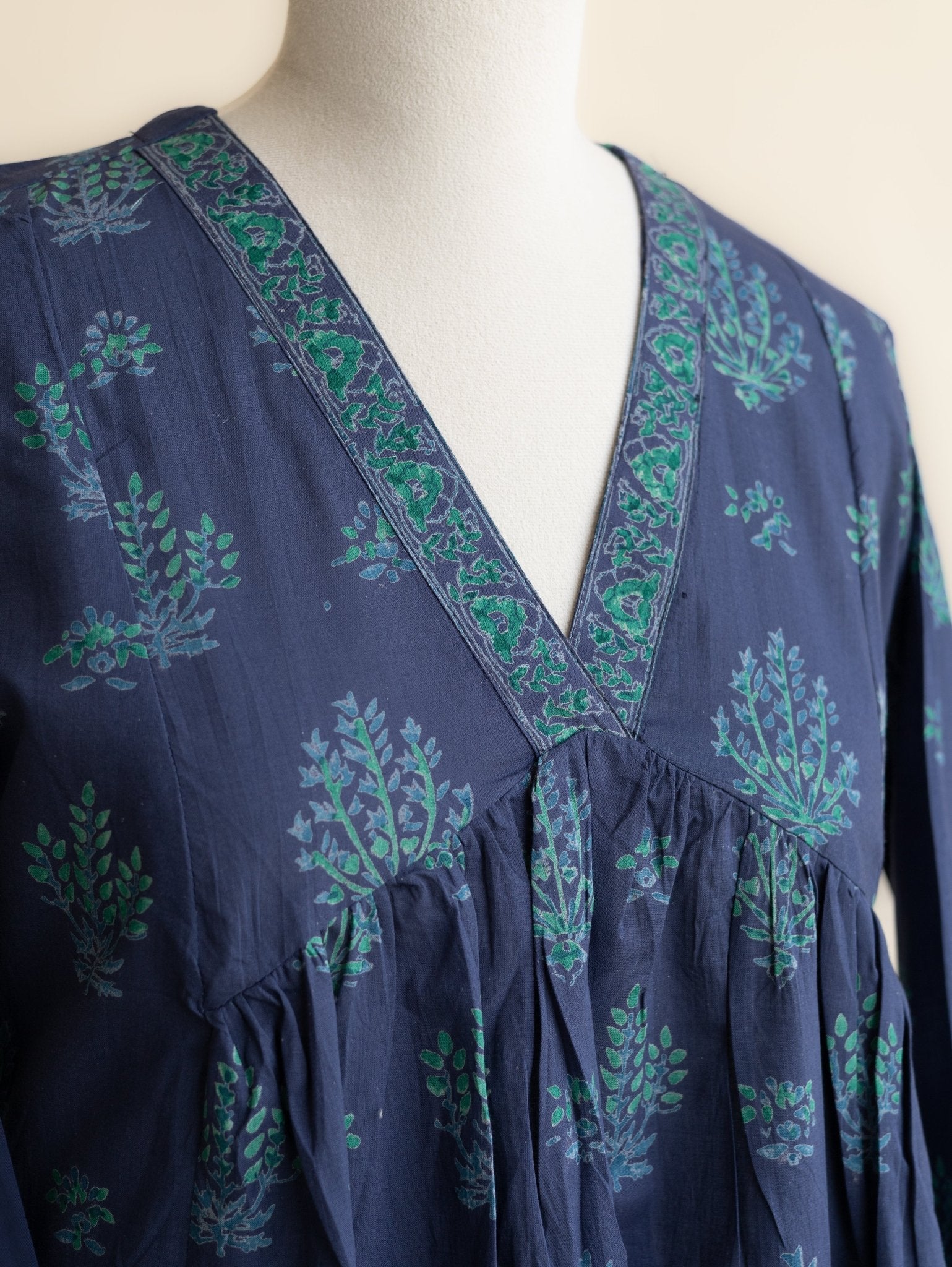 Advika Cotton Block Printed A - Line Kurta - AINA