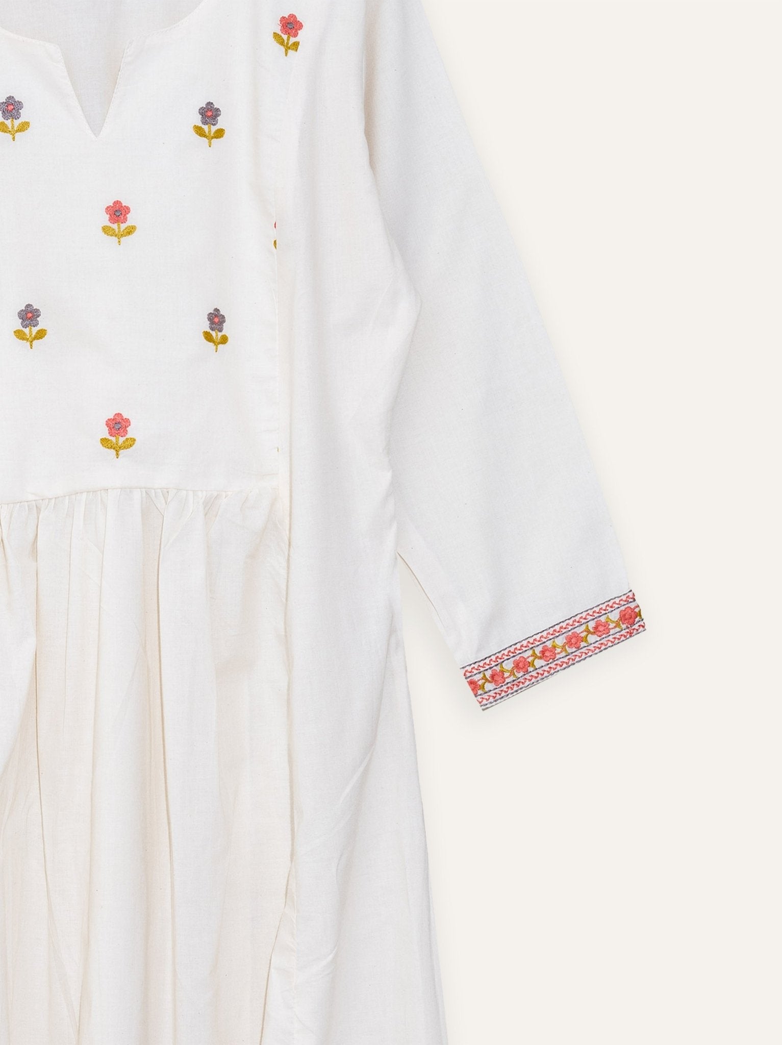 Adyasha Cotton Embroidered A - Line Kurta - AINA