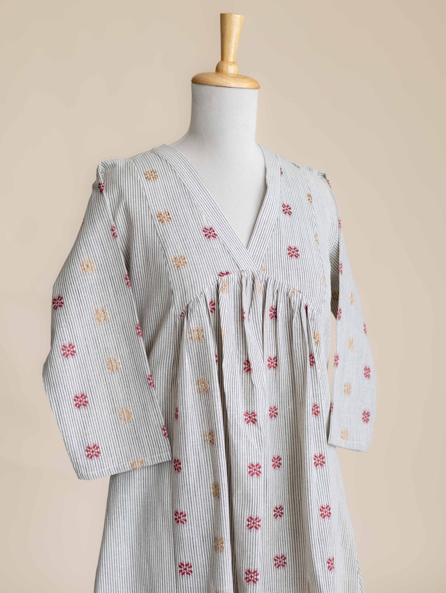 Afshira Cotton Handloom A-Line Kurta - AINA