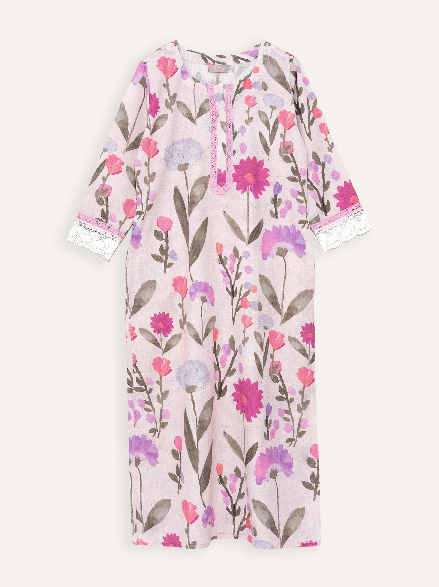 Ahalya Cotton Flax Digital Print Straight Kurta - AINA