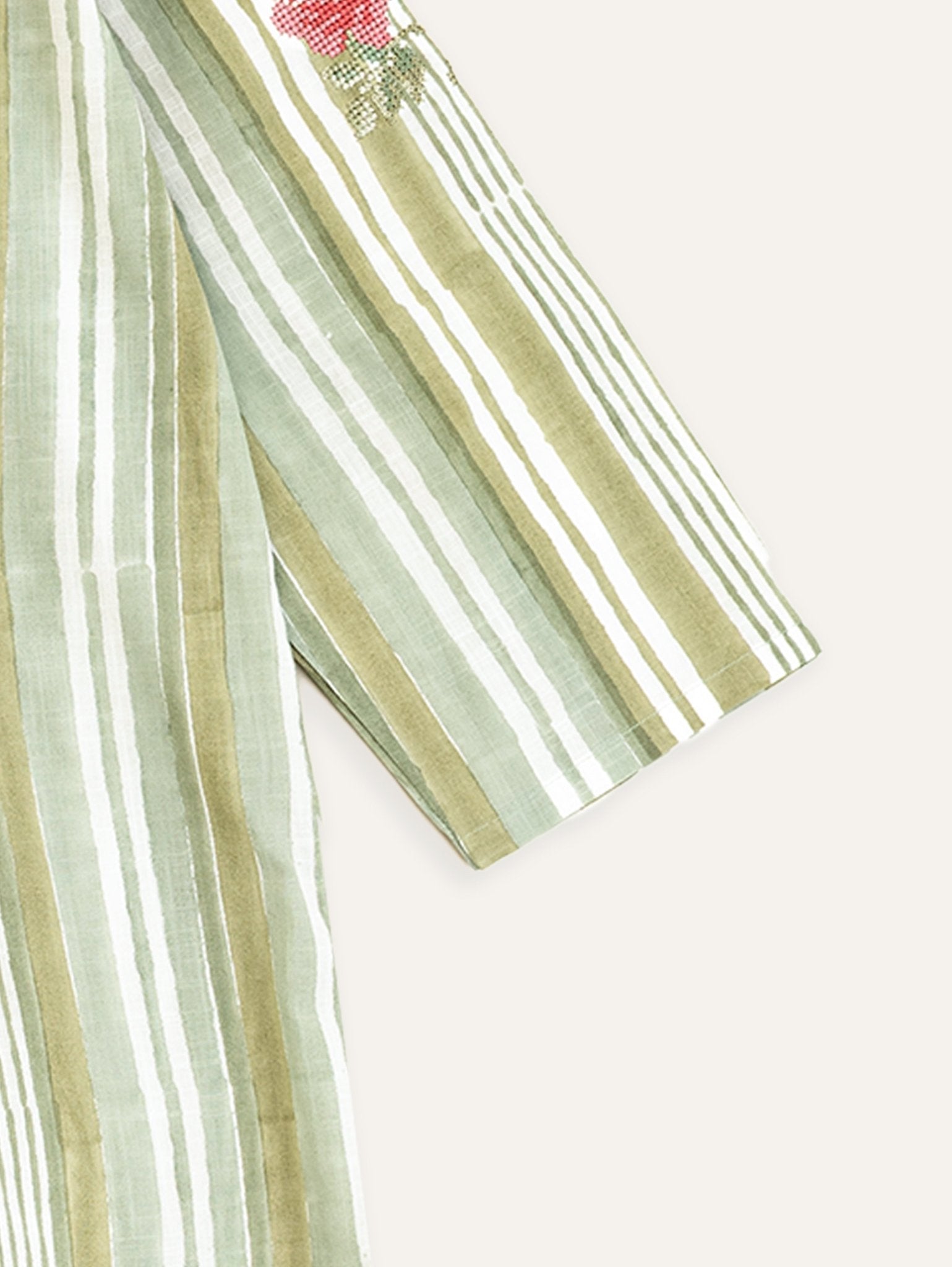 Aima Cotton Block Printed Embroidered A - Line Kurta - AINA