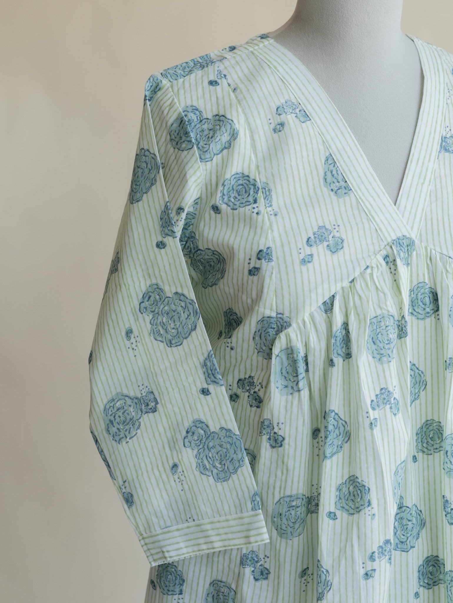 Aira Cotton Block Printed A - Line Kurta - AINA