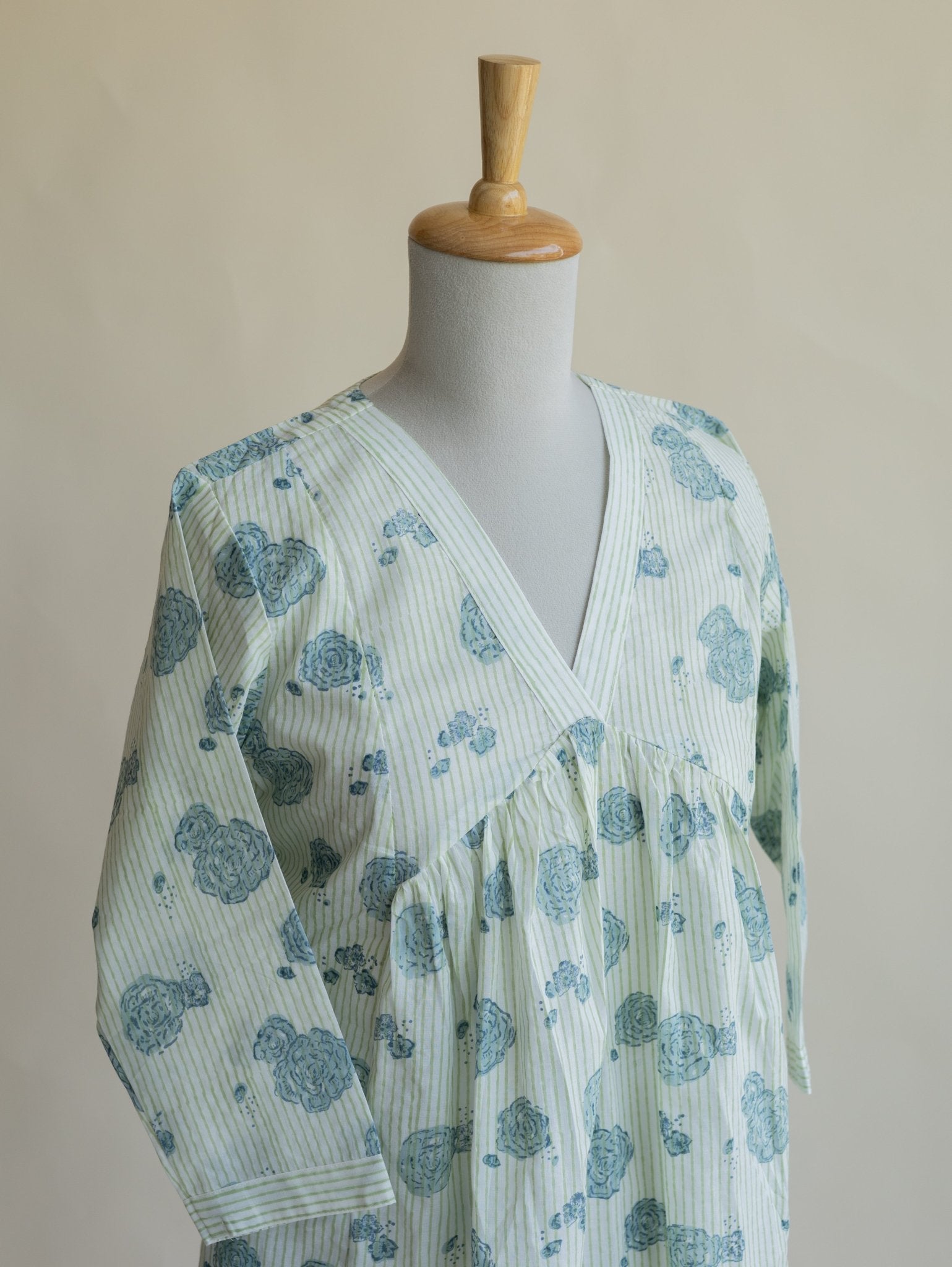 Aira Cotton Block Printed A - Line Kurta - AINA