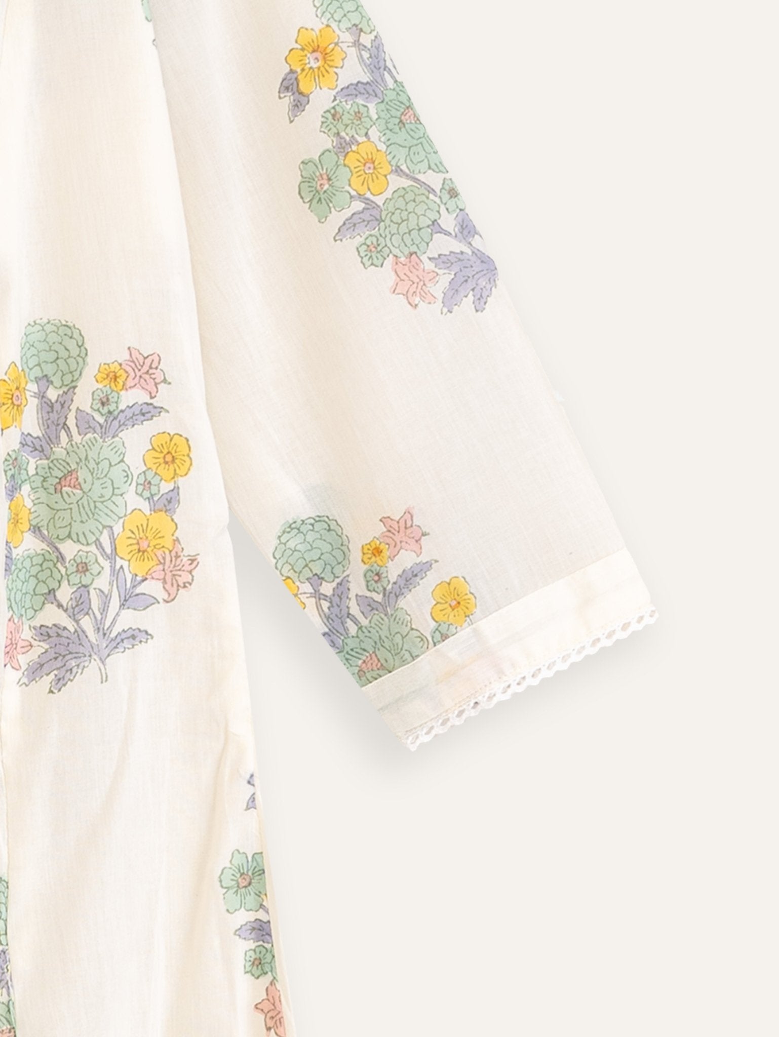 Aleena Cotton Block Printed A - Line Kurta - AINA