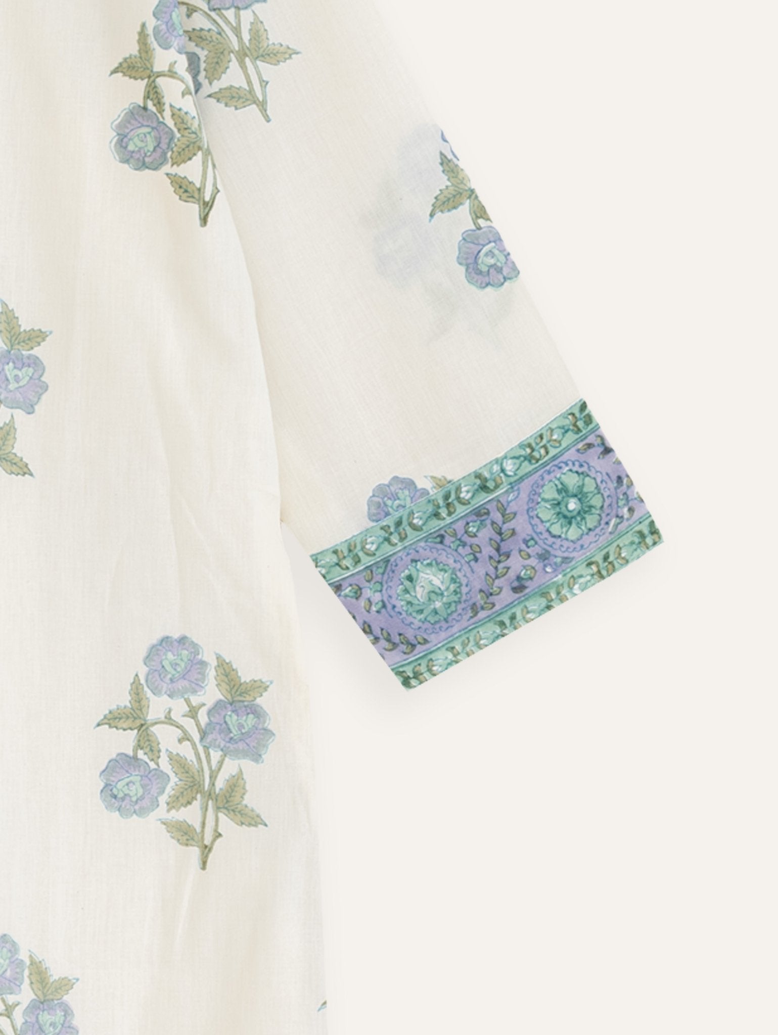 Aleena Cotton Block Printed Straight Kurta - AINA