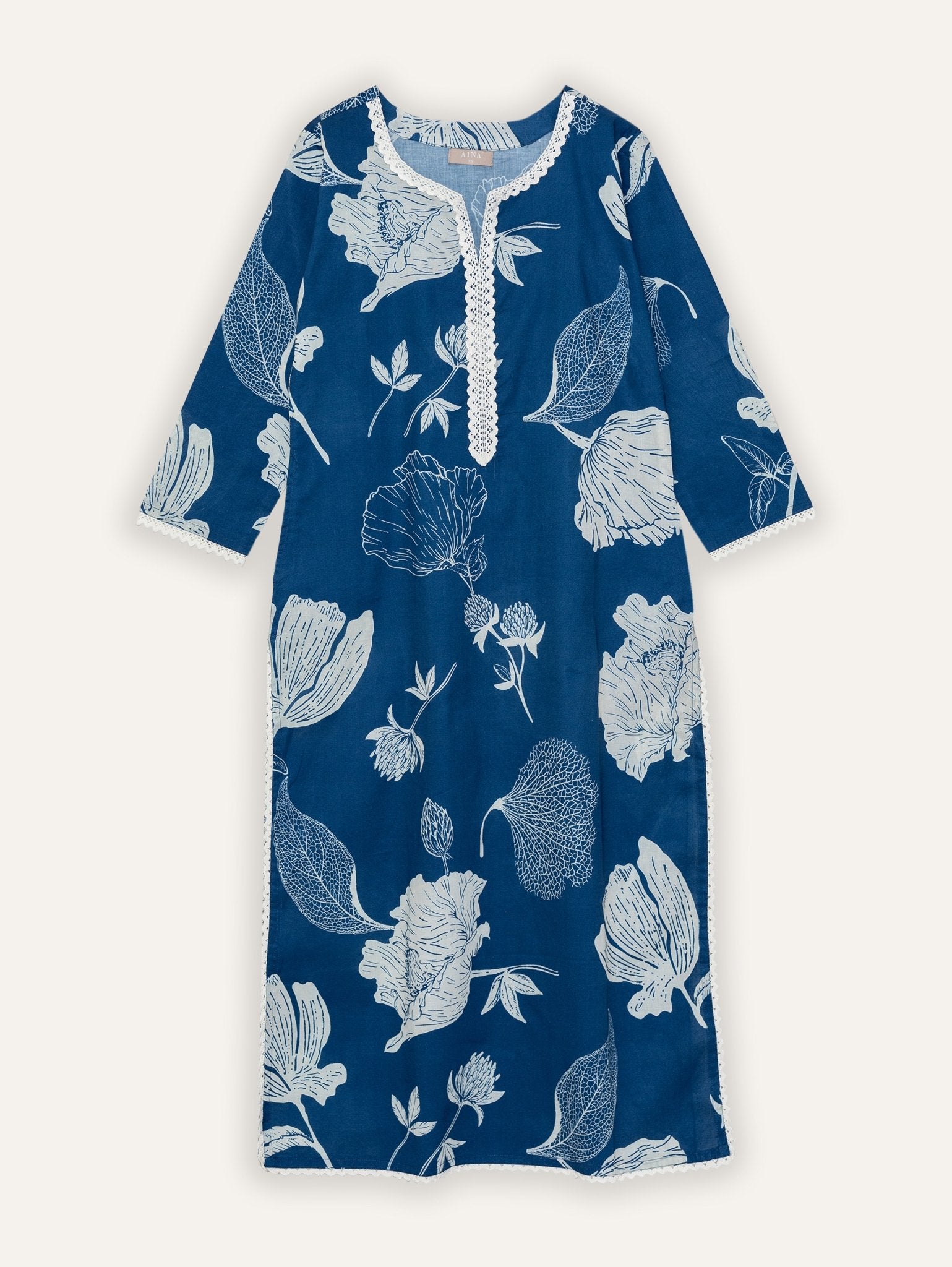 Aleena Cotton Digital Print Straight Kurta - AINA