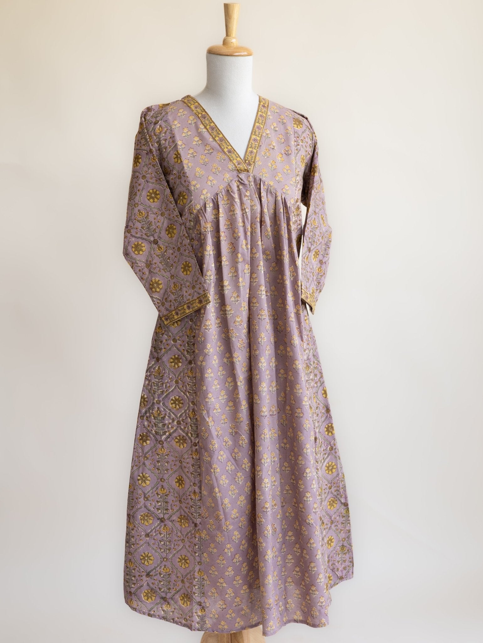 Alice Cotton Block Printed A - Line Kurta - AINA