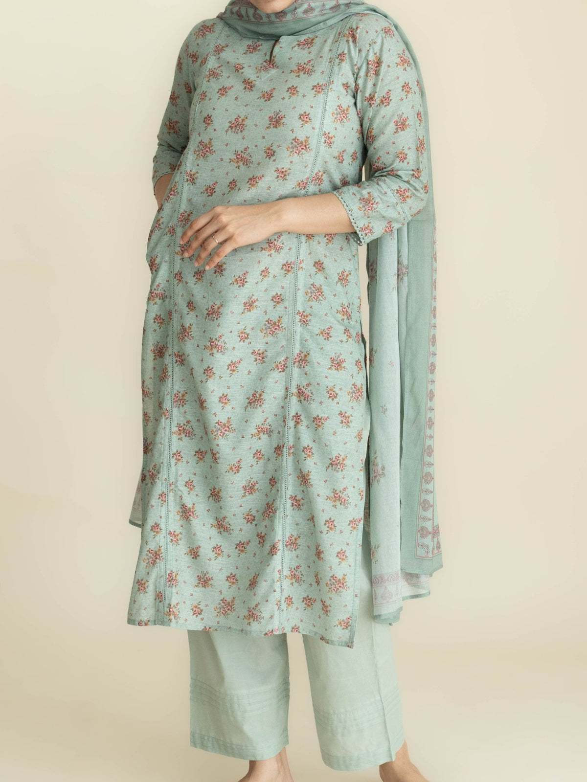 Alina Cotton Digital Printed Straight Suit Set - AINA