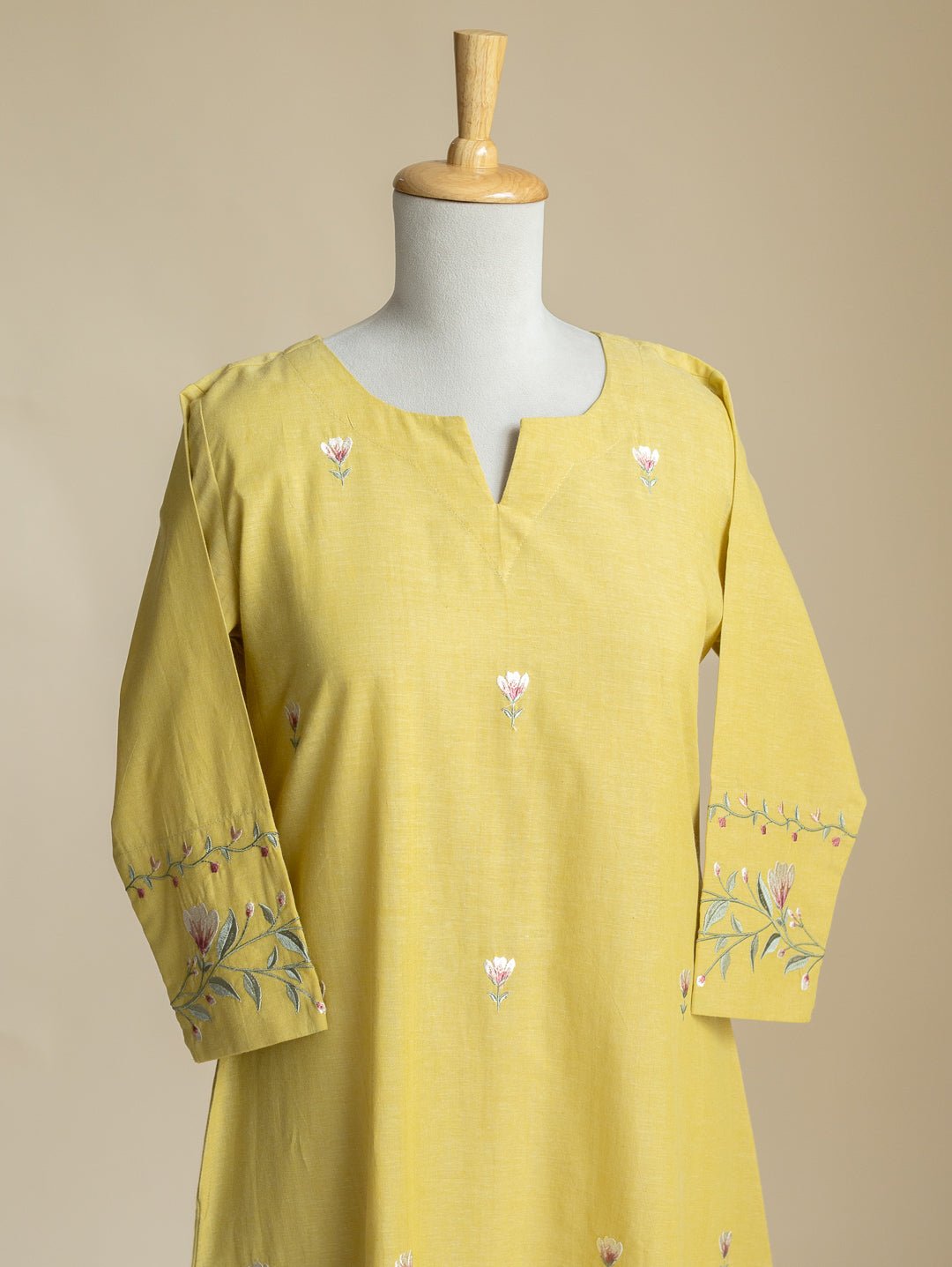 Alisha Cotton Handloom Embroidered A-Line Suit Set - AINA