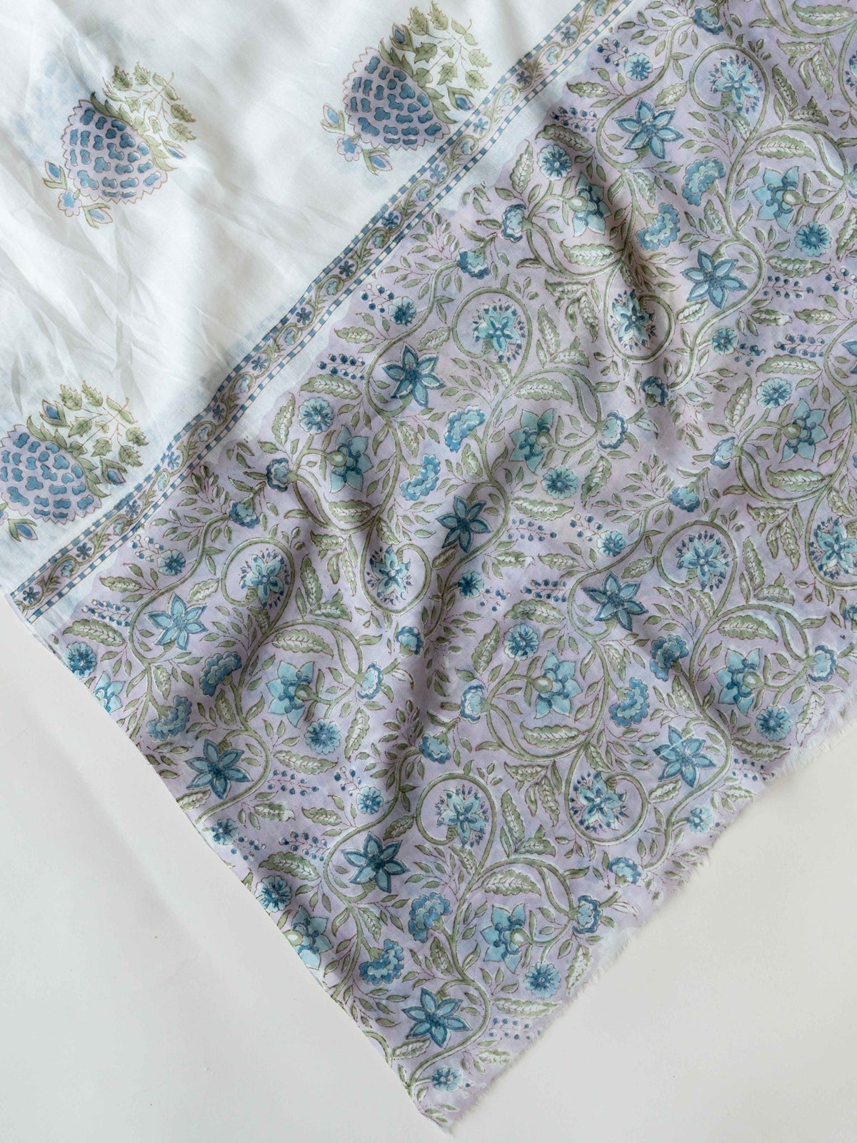 Alka Cotton Block Printed Unstitched Suit Set - 3 Piece - AINA
