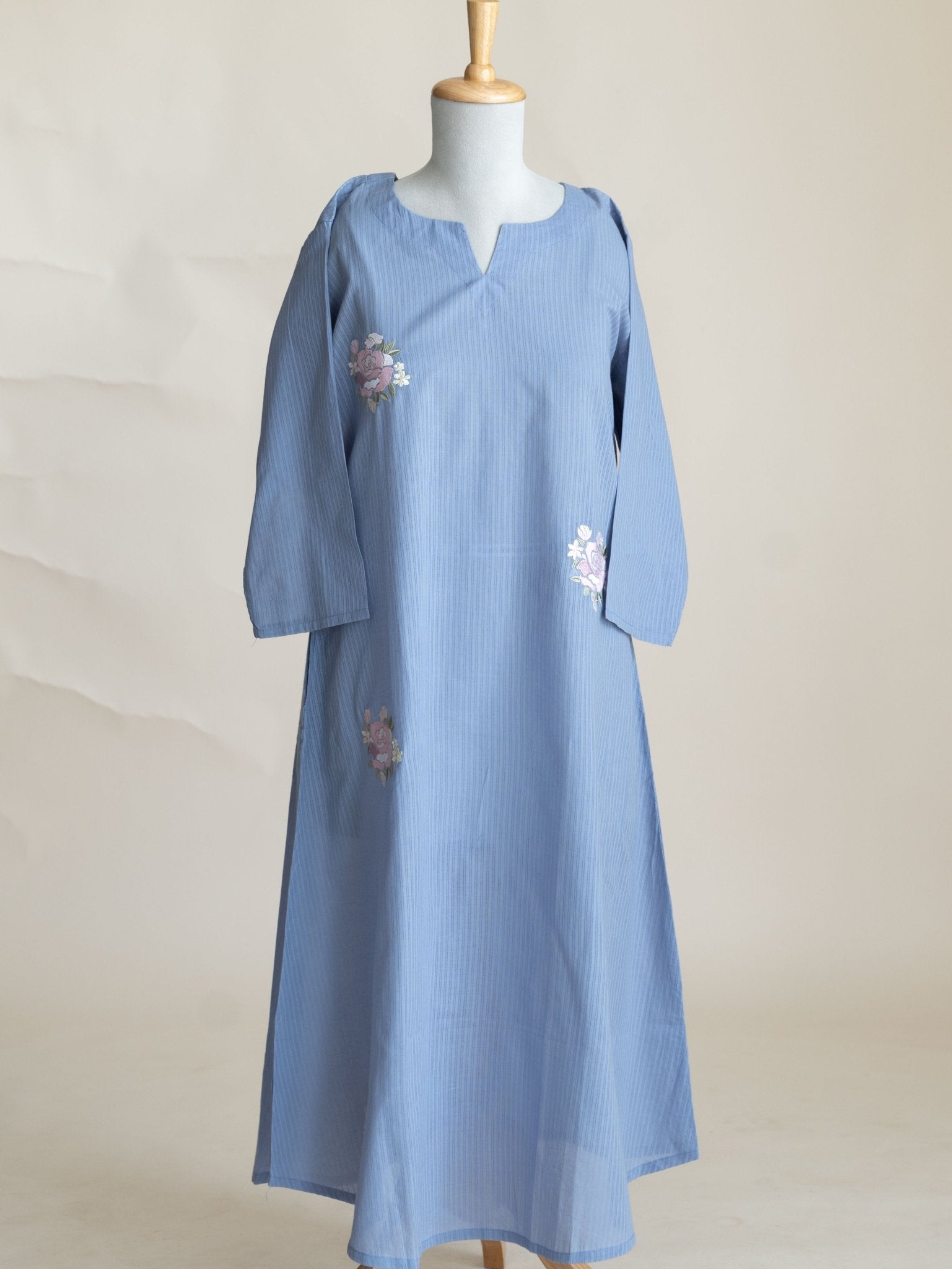 Aloha Cotton Embroidered A-Line Kurta - AINA