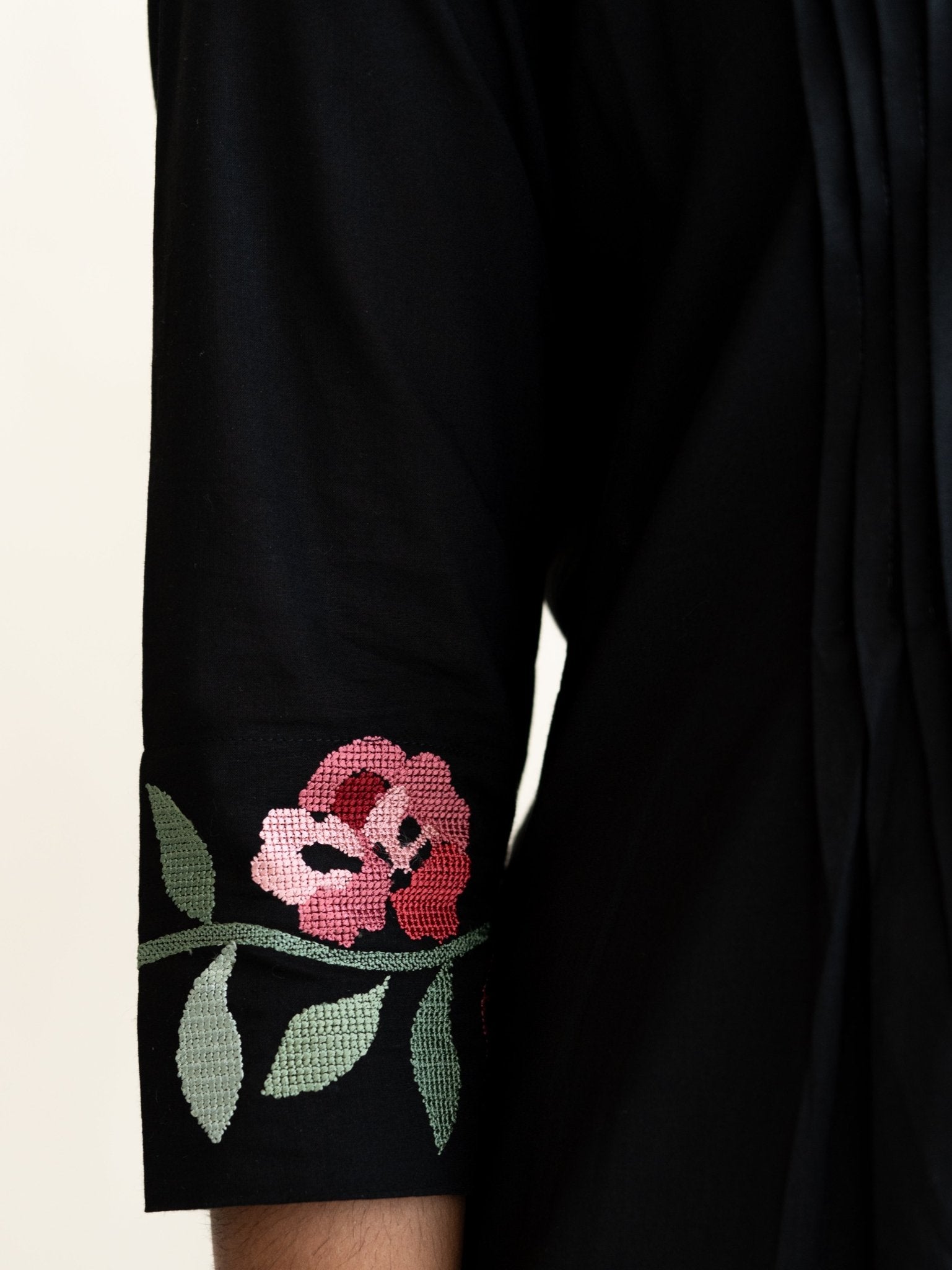 Amaal Cotton Embroidered A - Line Suit Set - AINA