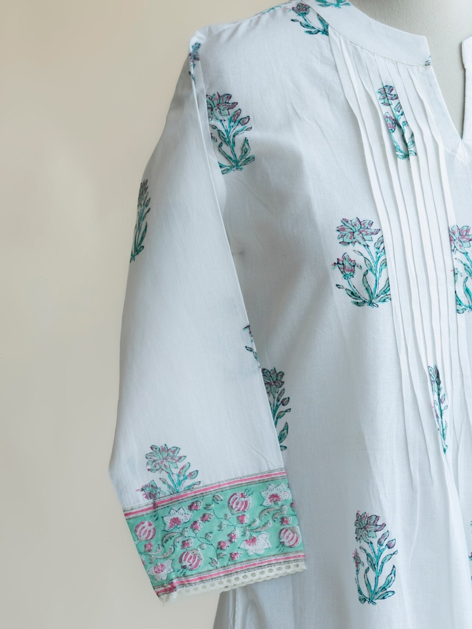 Amana Cotton Block Printed A - Line Kurta - AINA