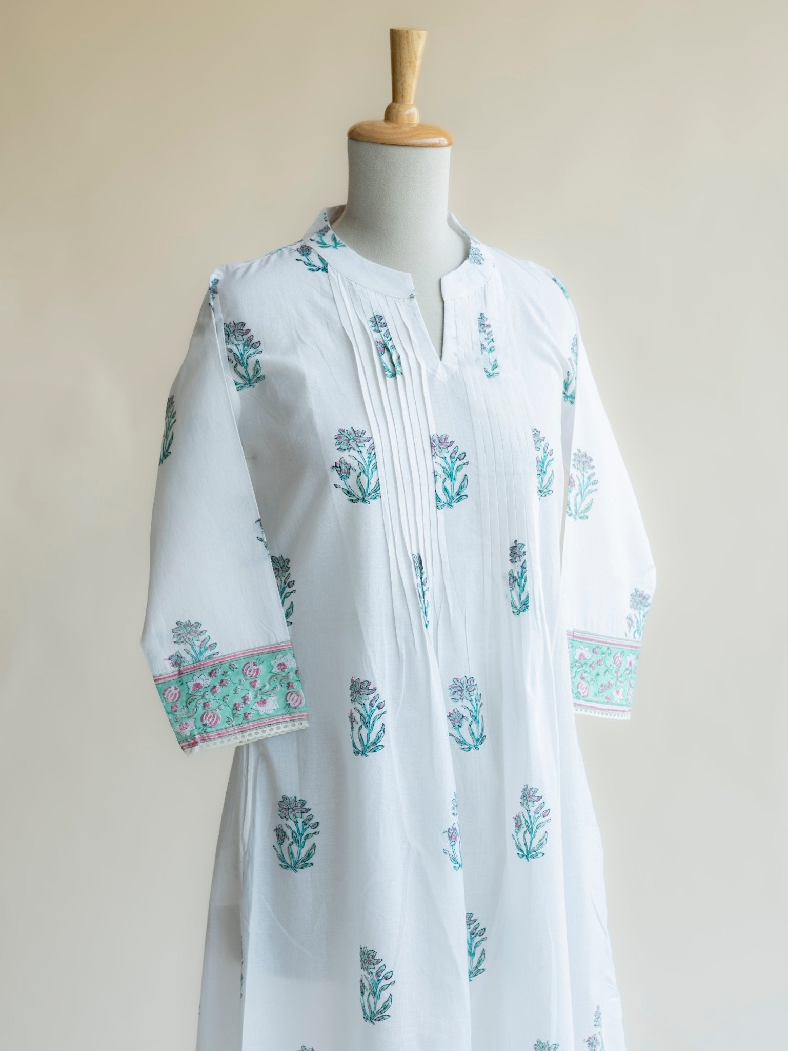Amana Cotton Block Printed A - Line Kurta - AINA