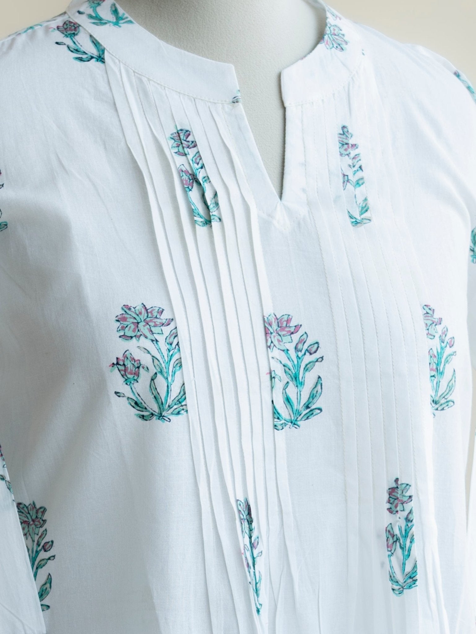 Amana Cotton Block Printed A - Line Kurta - AINA