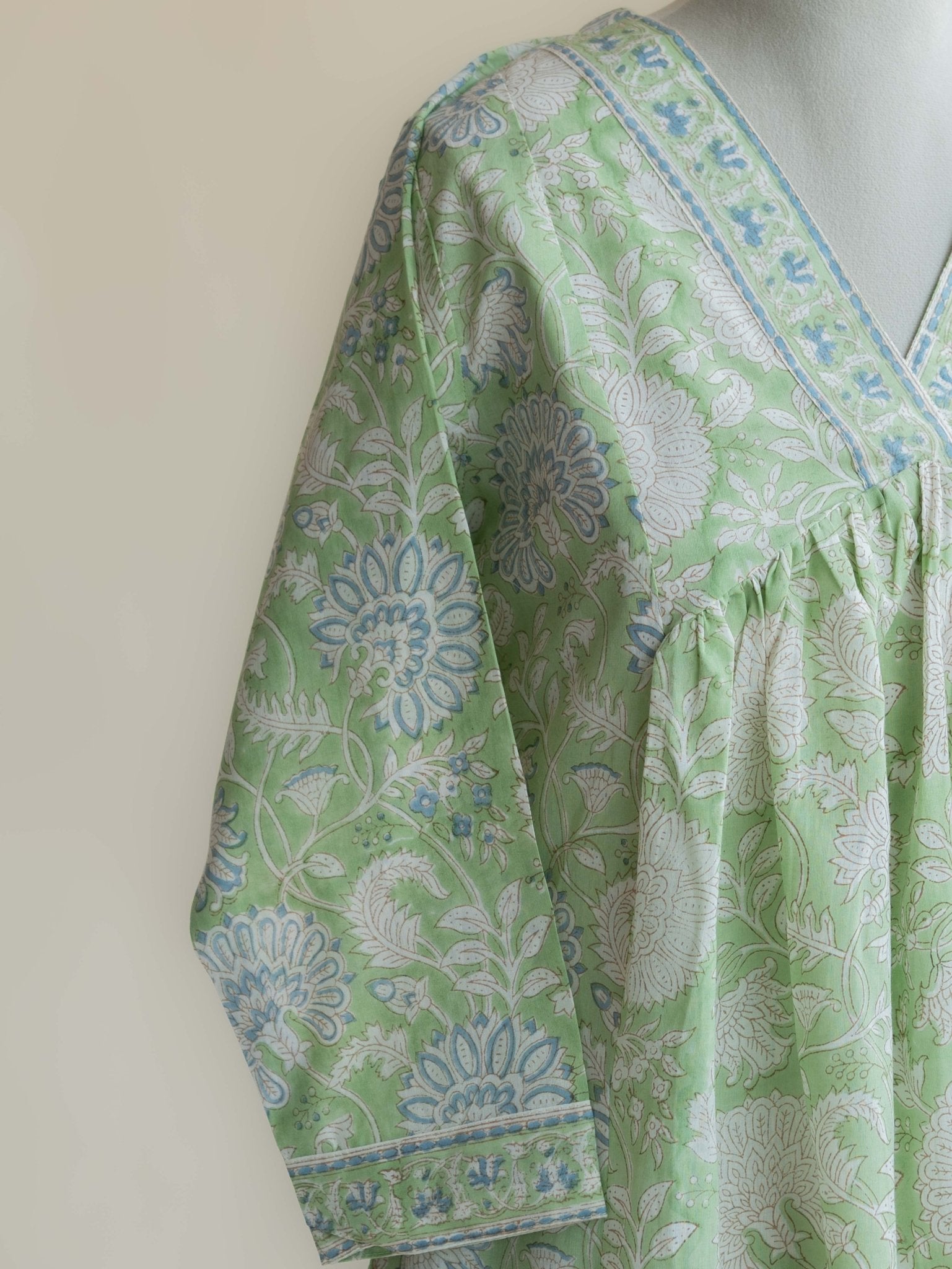 Amara Cotton Block Printed A - Line Kurta - AINA