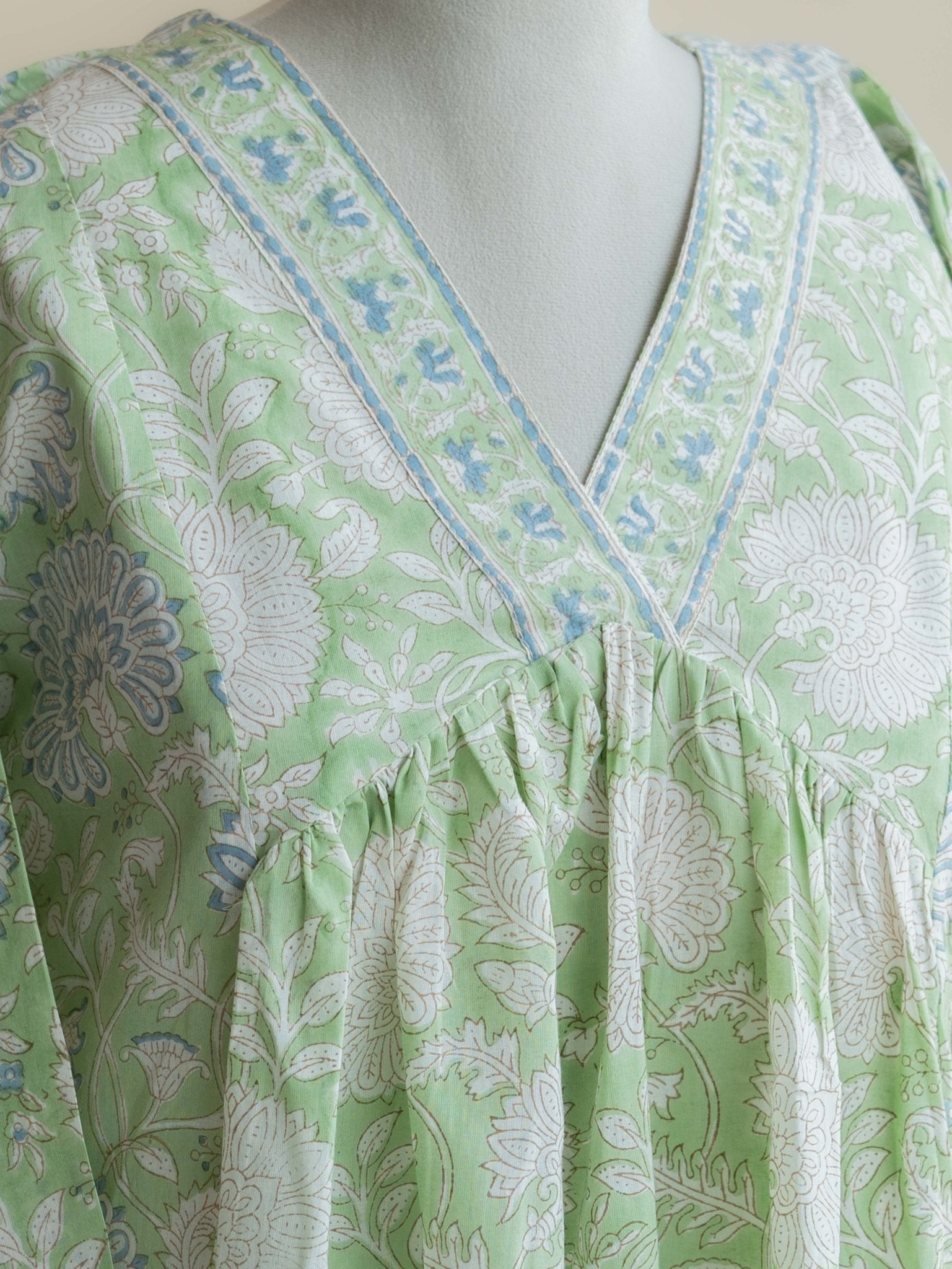 Amara Cotton Block Printed A - Line Kurta - AINA