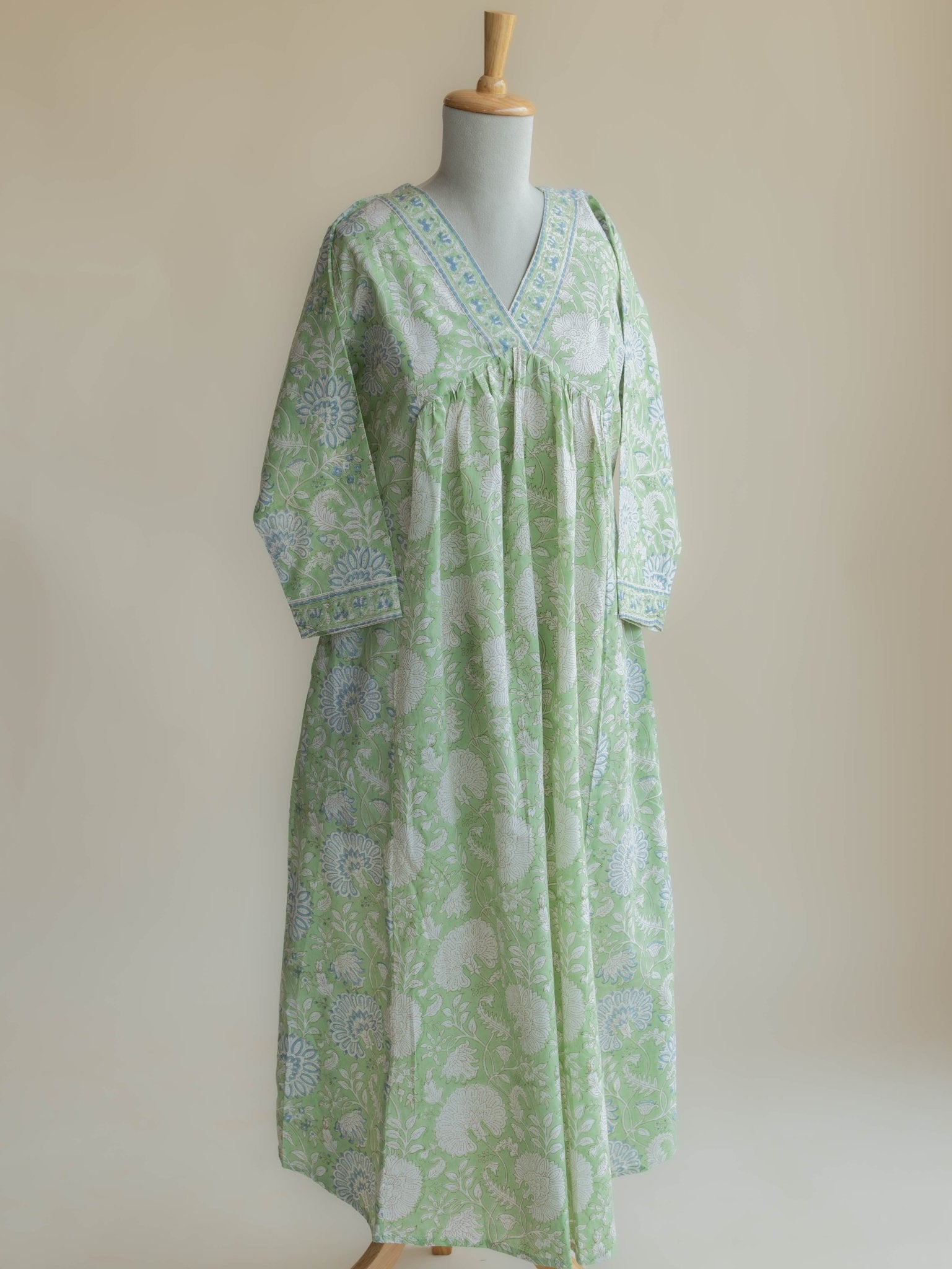 Amara Cotton Block Printed A - Line Kurta - AINA