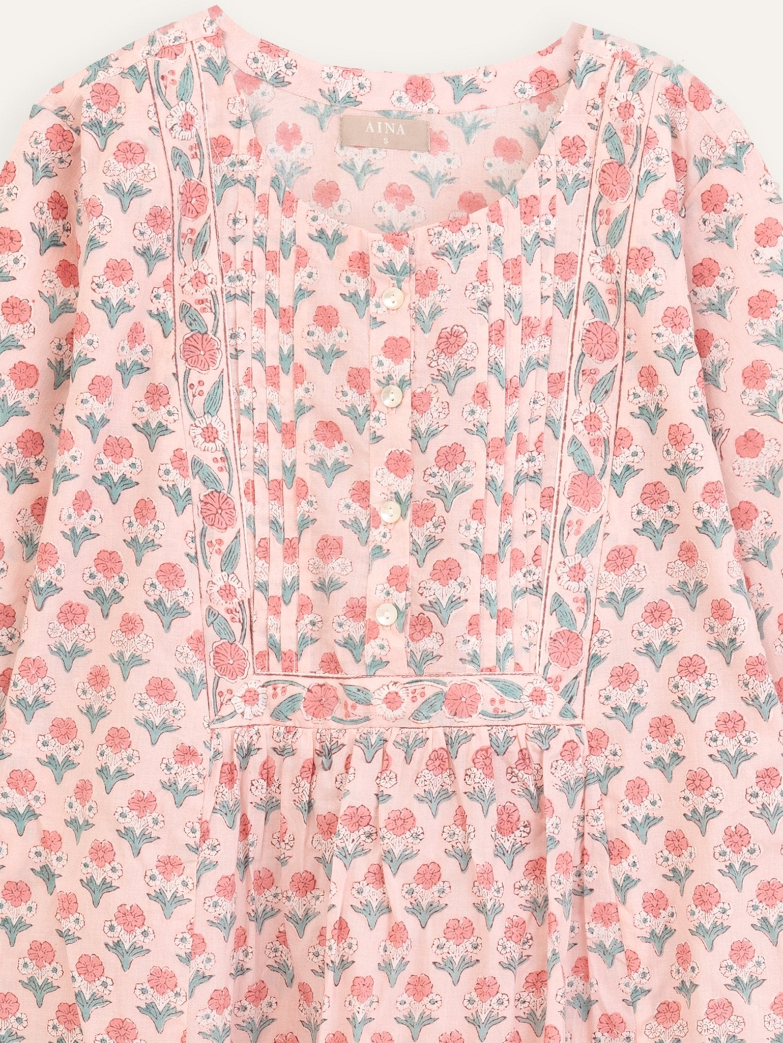 Ameirah Cotton Block Printed A - Line Kurta - AINA