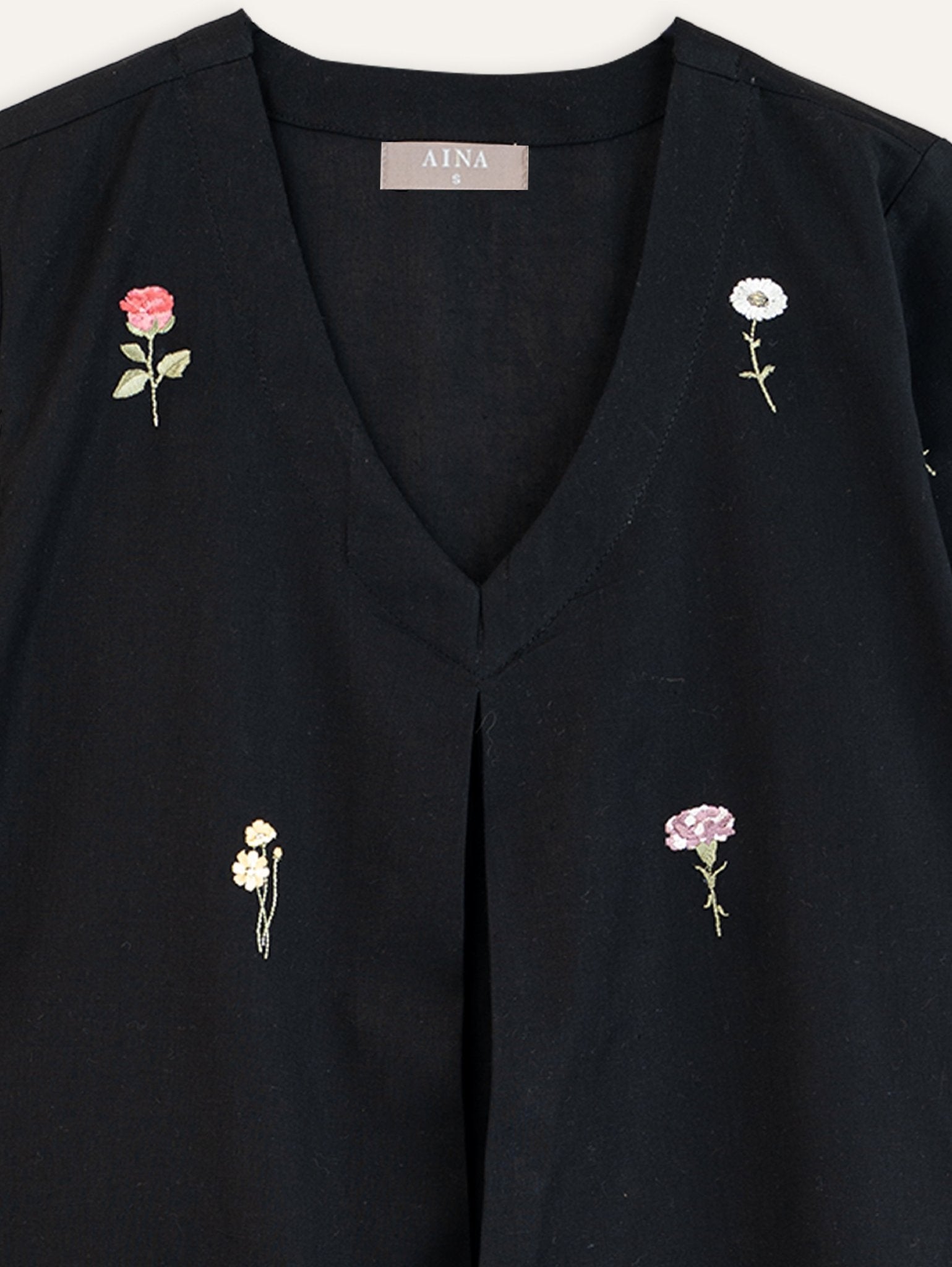 Ameya Cotton Flax Embroidered A - Line Kurta - AINA