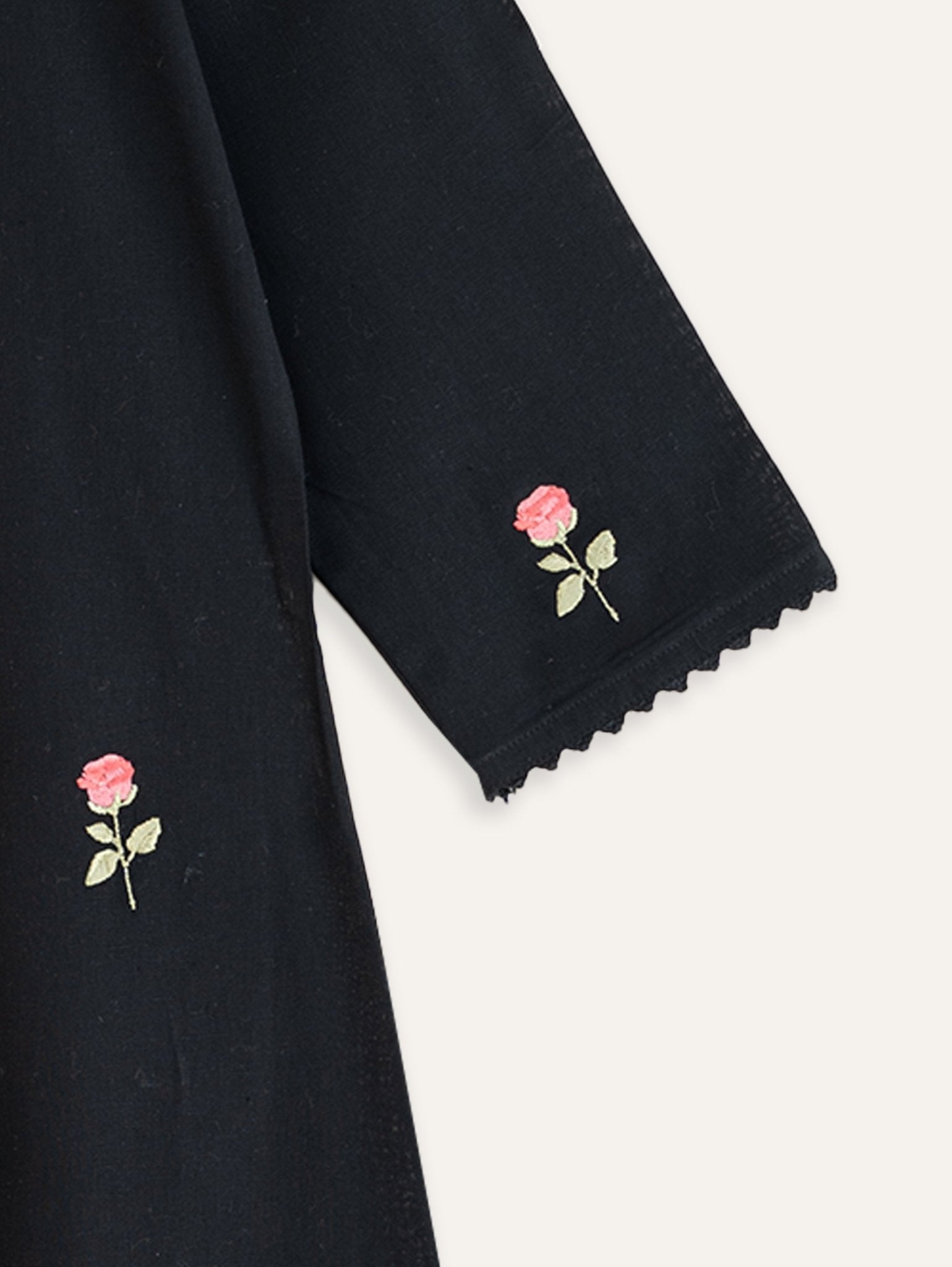 Ameya Cotton Flax Embroidered A - Line Kurta - AINA