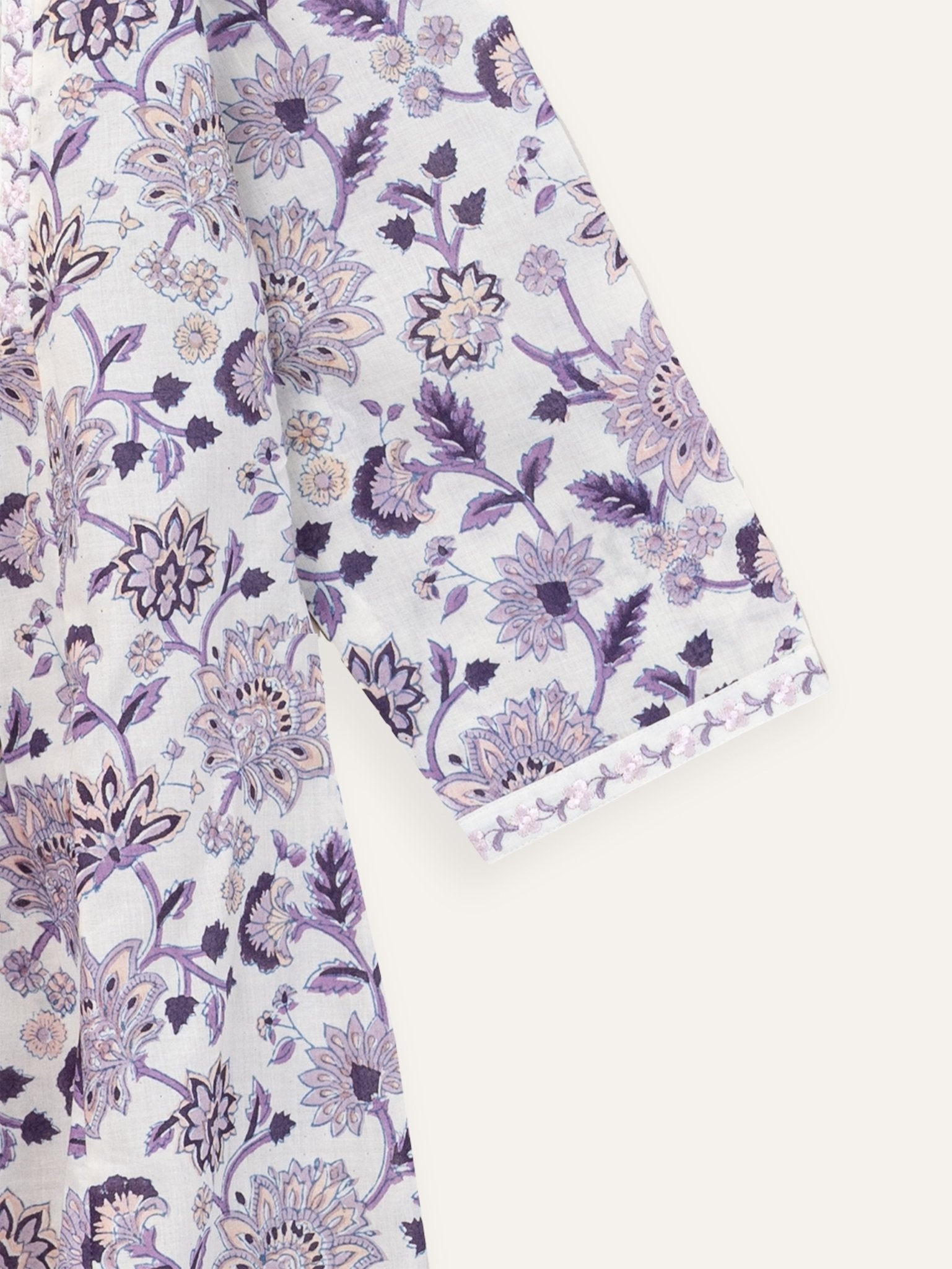 Amreen Cotton Embroidered A - Line Kurta - AINA